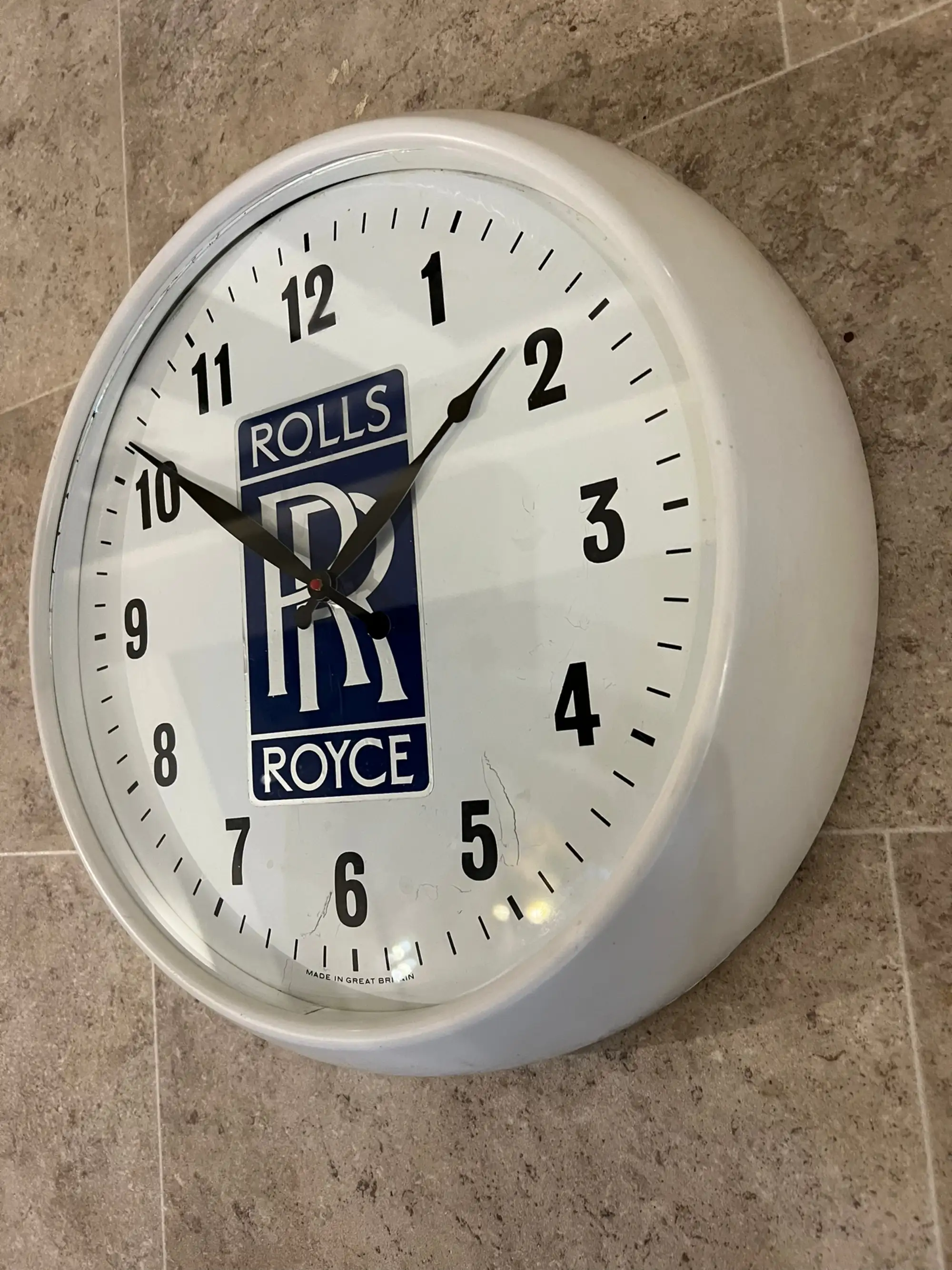 'Rolls-Royce' Themed Large Quartz Dealership-Type Wall Clock-For Sale