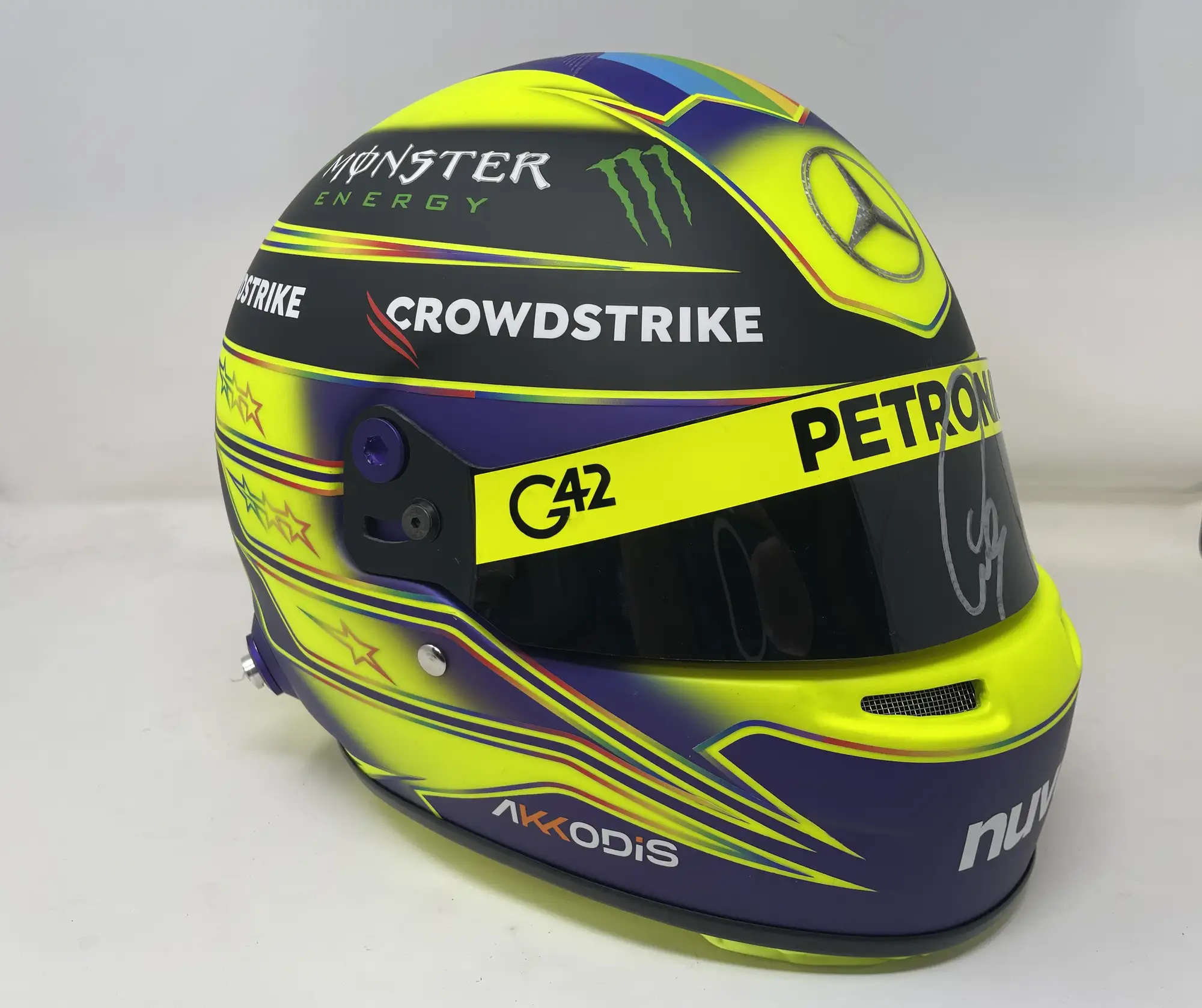 Lewis Hamilton Replica 2023 Helmet with Signature to Visor T-For Sale