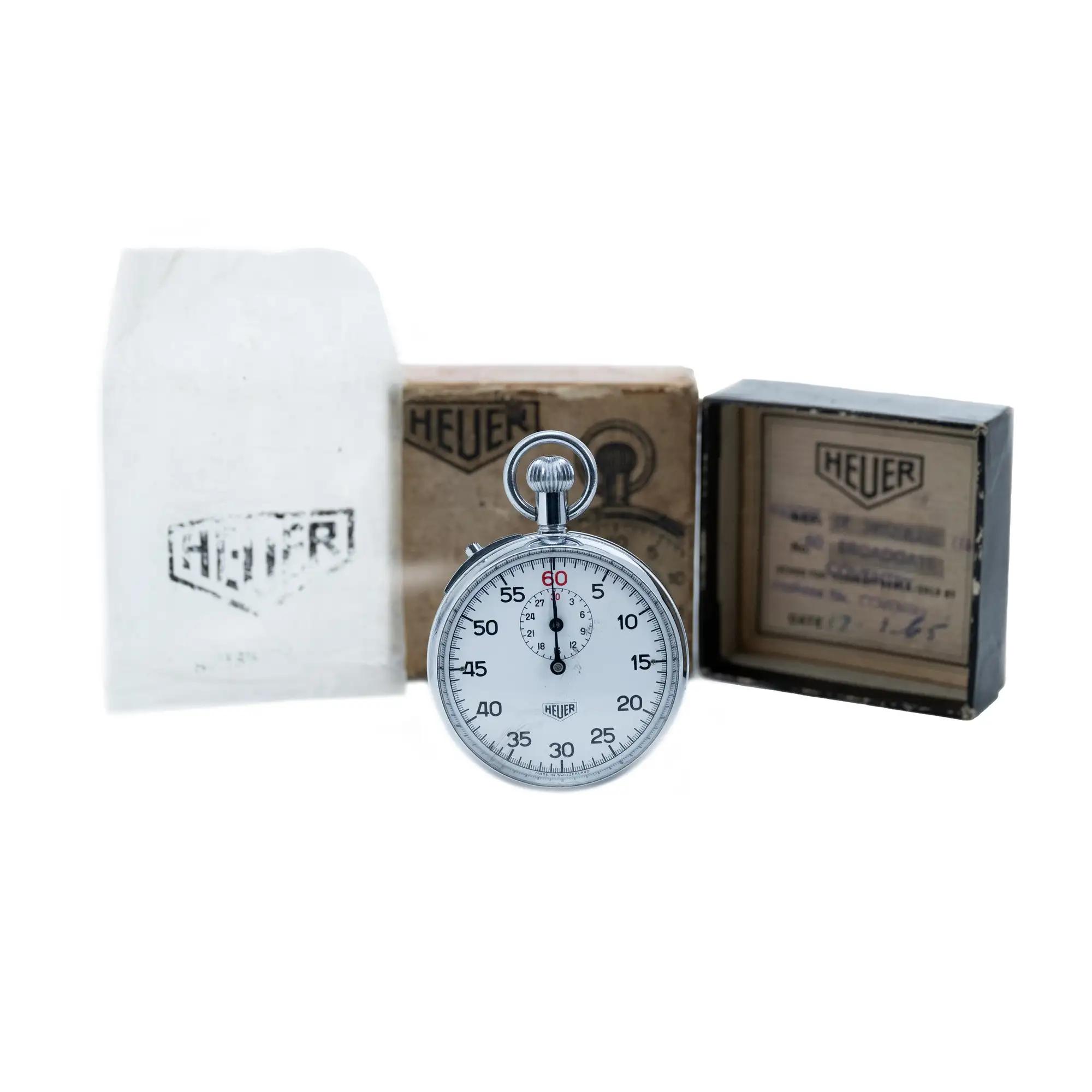 Heuer Stopwatch Complete with Box and Paperwork-Sold