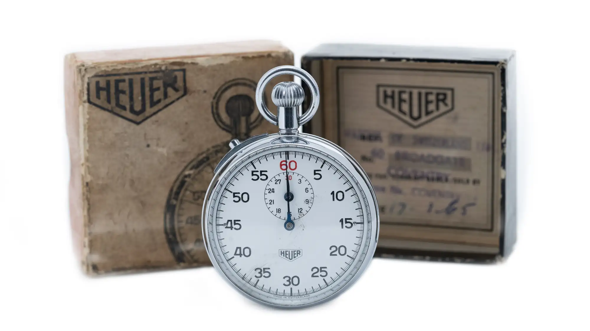 Heuer Stopwatch Complete with Box and Paperwork-Sold