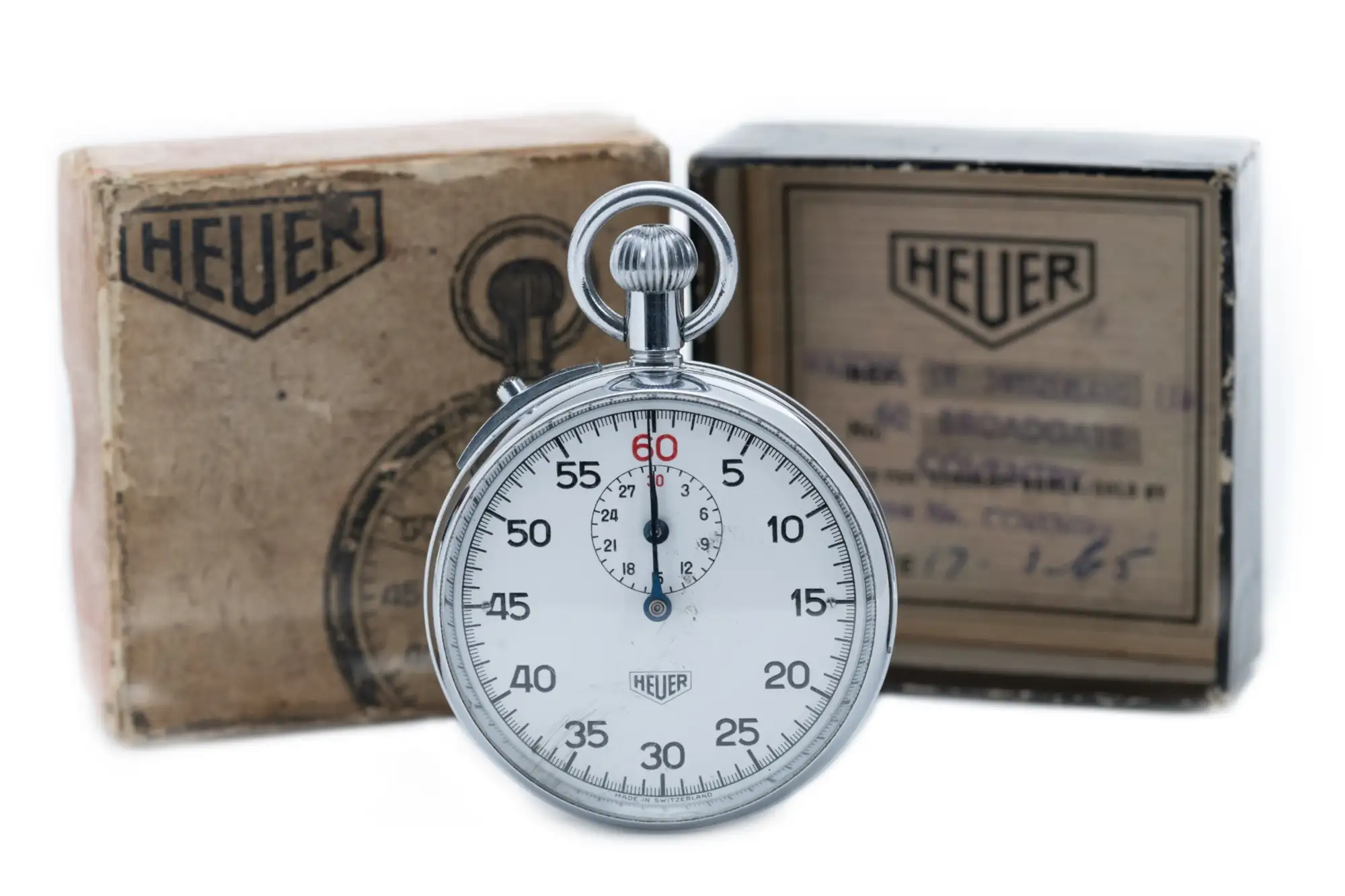 Heuer Stopwatch Complete with Box and Paperwork-Sold
