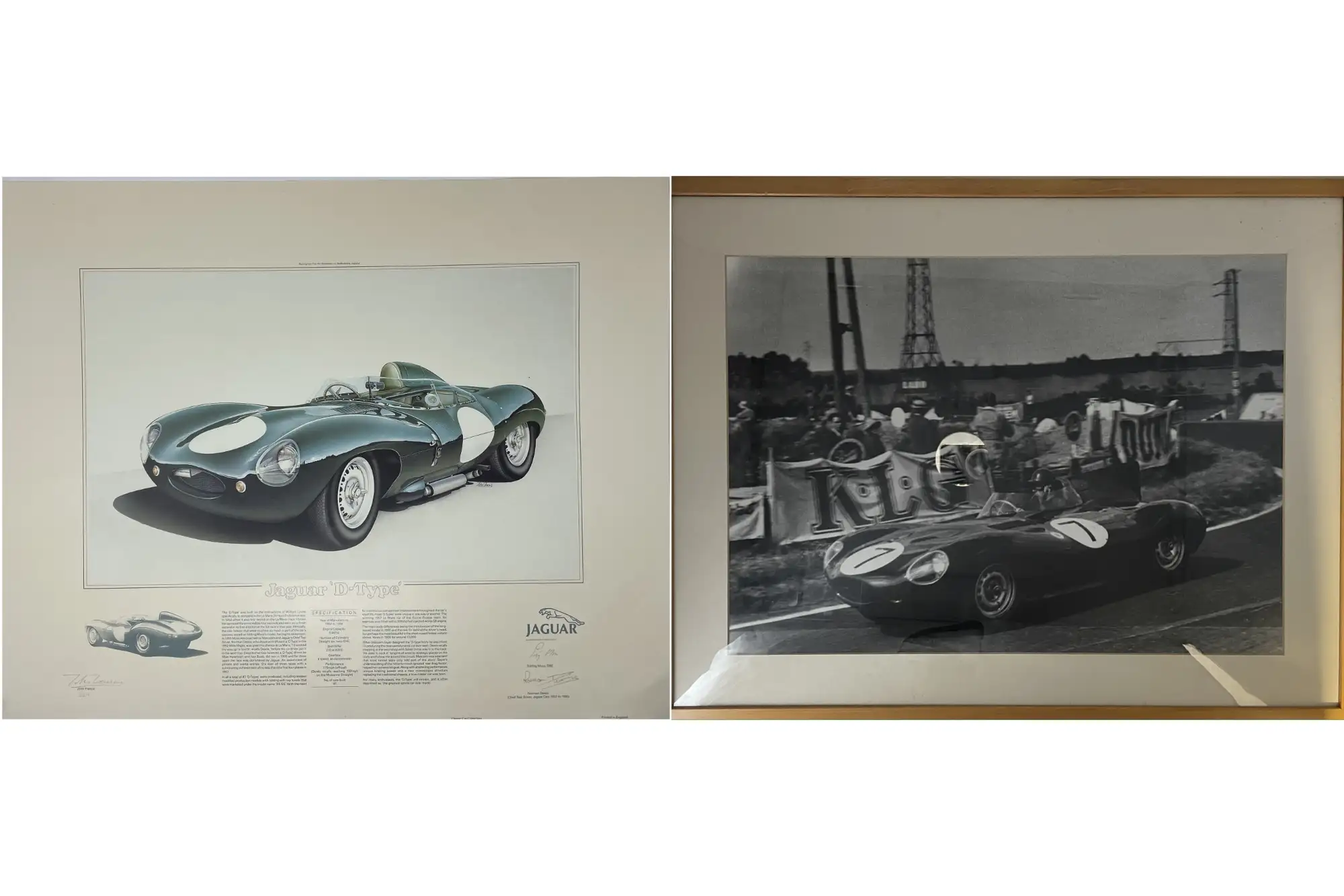 Jaguar D-Type at Le Mans and Buckingham Print of Jaguar D-Ty-Sold