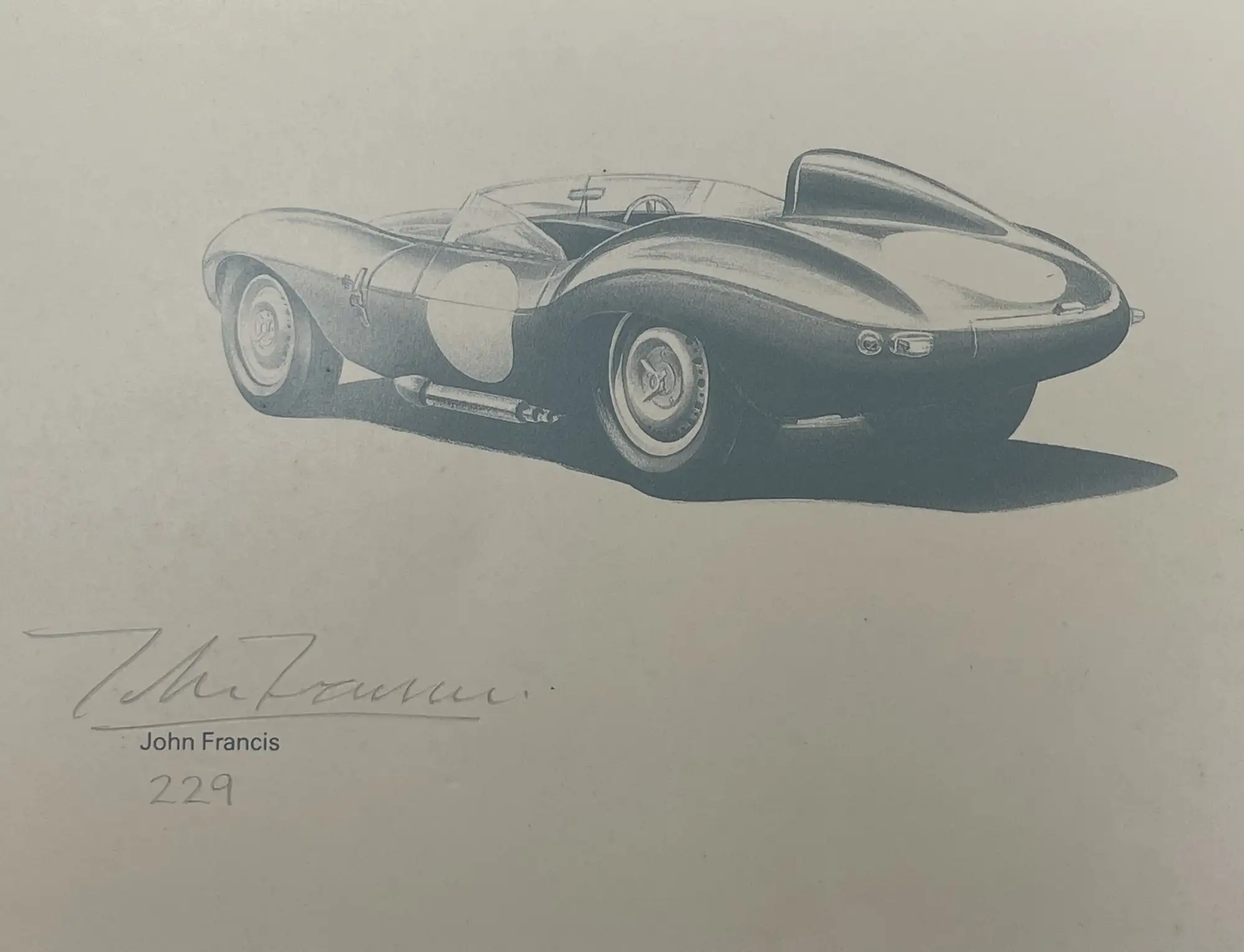 Jaguar D-Type at Le Mans and Buckingham Print of Jaguar D-Ty-Sold