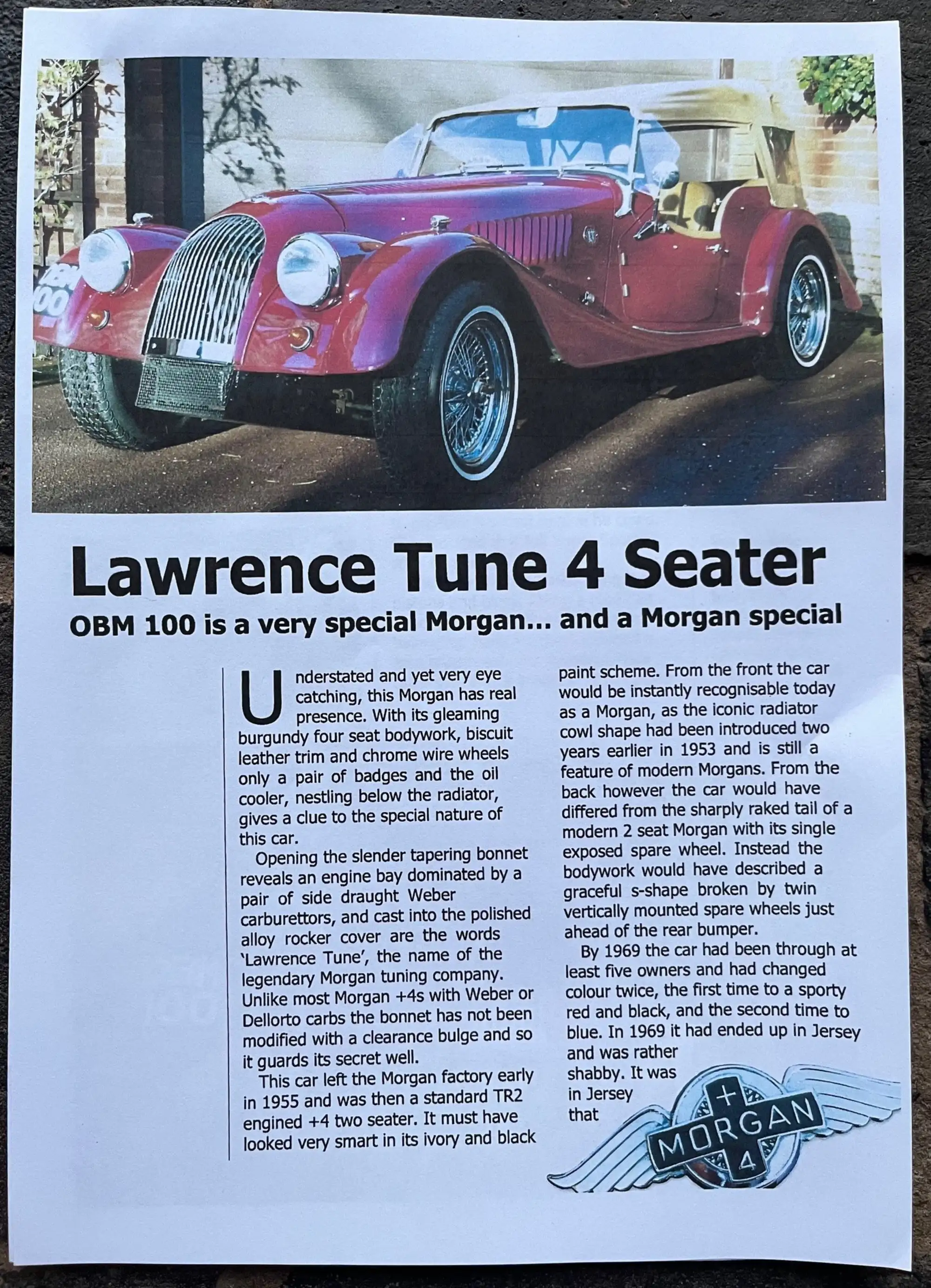 1955 Morgan Plus 4 - Chris Lawrence Engine-For Sale