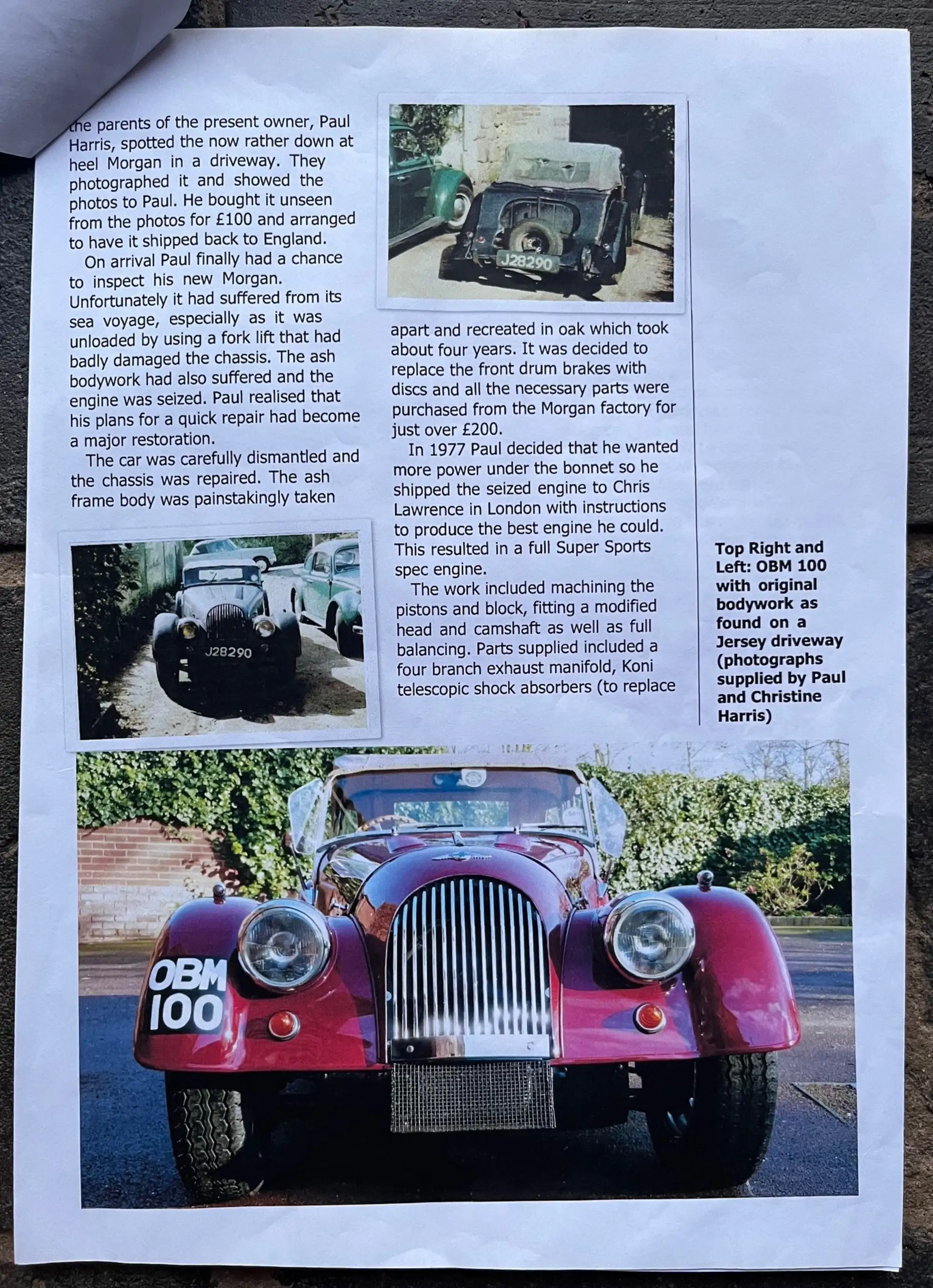 1955 Morgan Plus 4 - Chris Lawrence Engine-For Sale