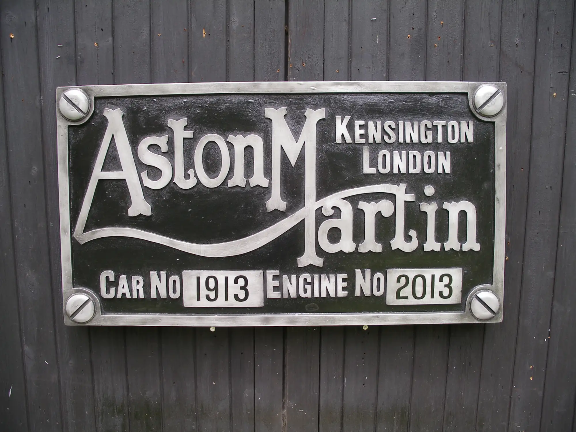 A Large Cold Caste Aluminium Aston Martin Chassis Plate-For Sale