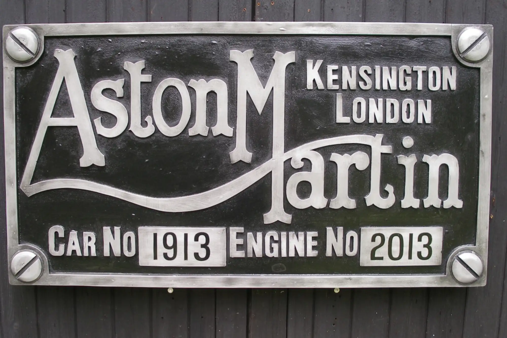A Large Cold Caste Aluminium Aston Martin Chassis Plate-For Sale