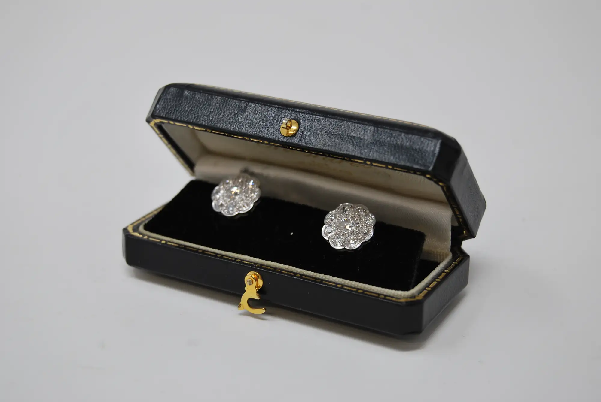Antique Diamond Cluster Earrings