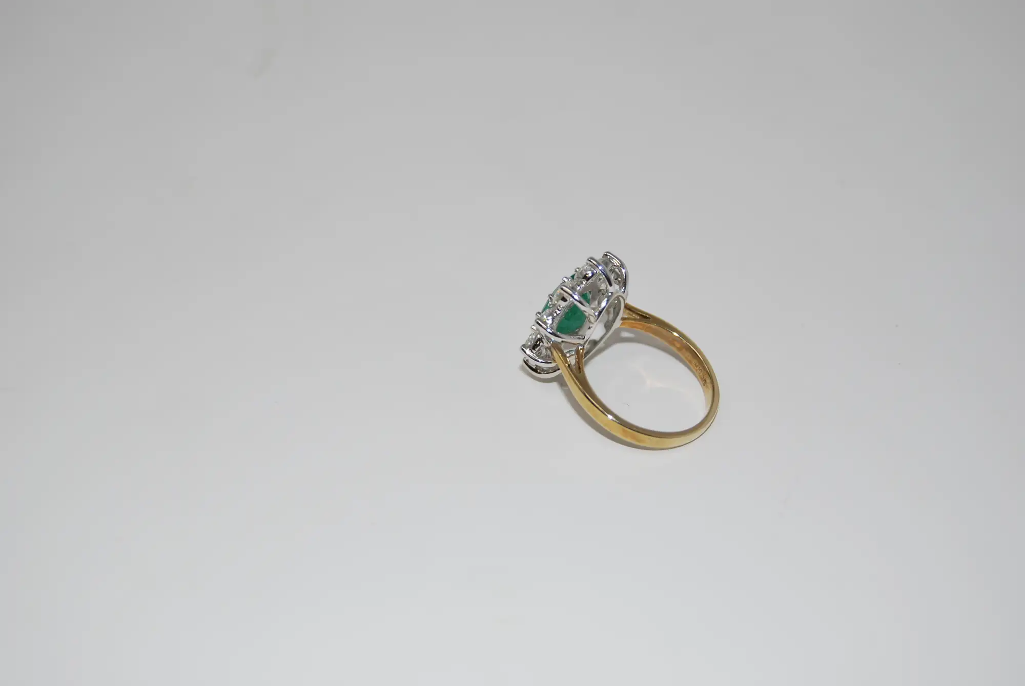 Emerald and Diamond Cluster Ring