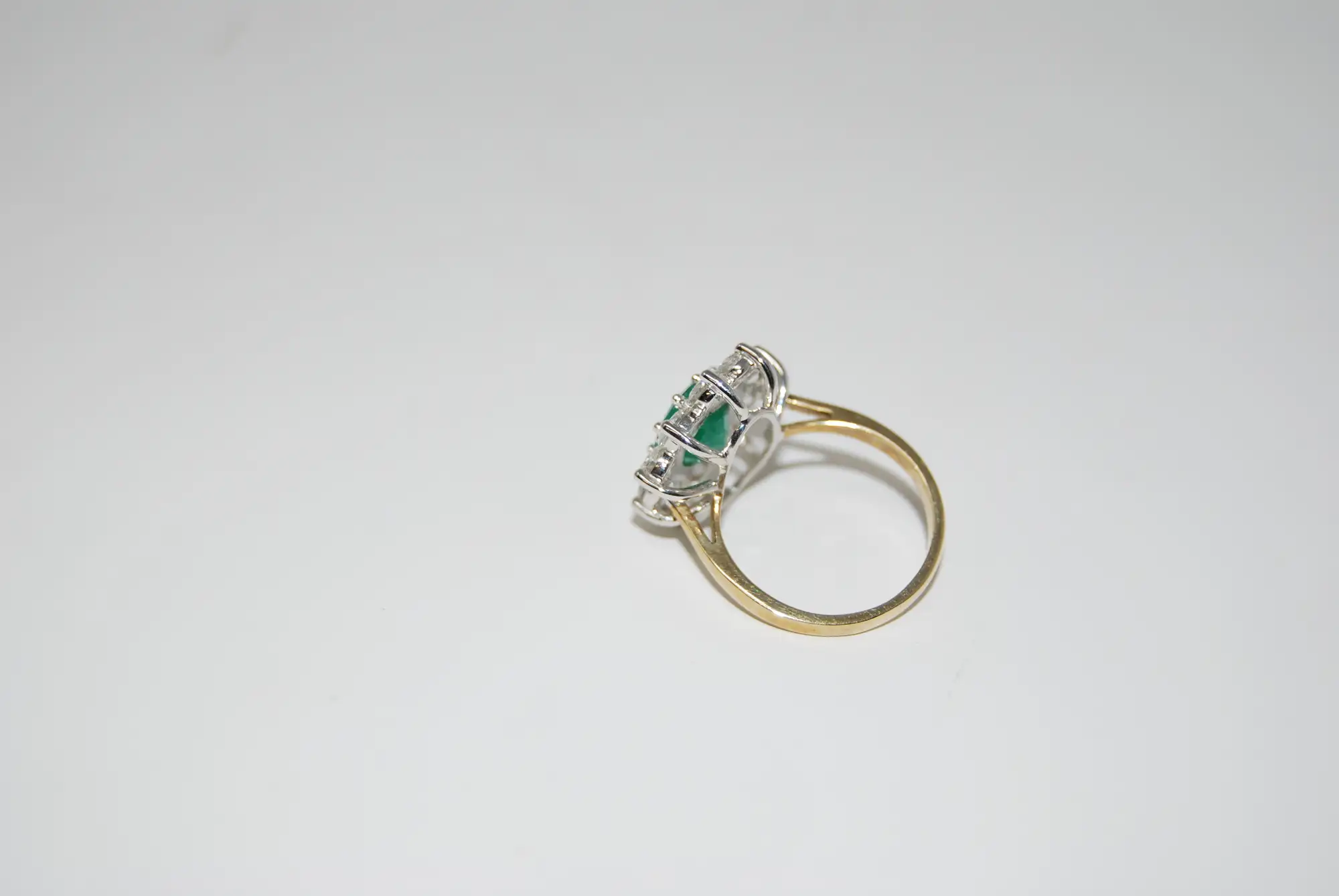 Emerald and Diamond Cluster Ring