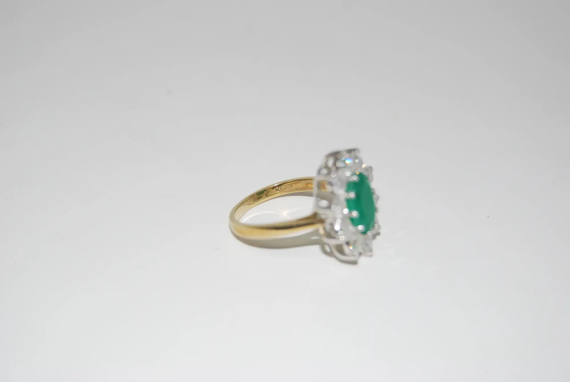 Emerald and Diamond Cluster Ring
