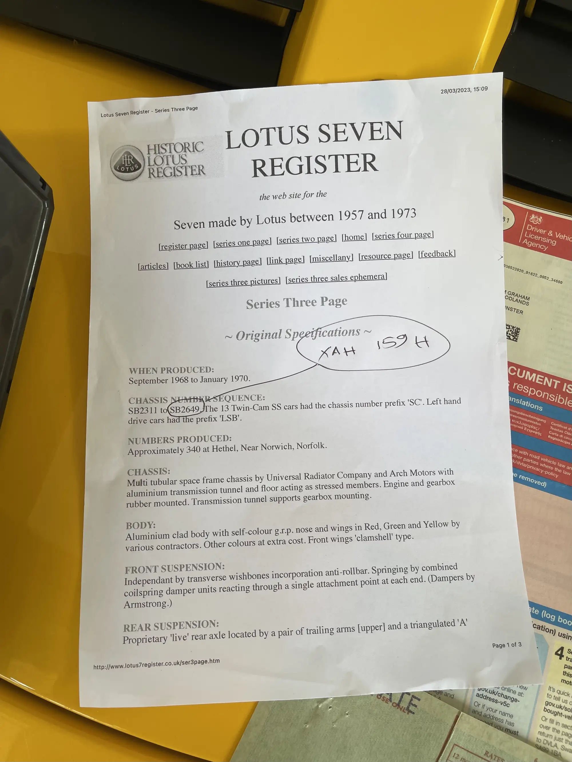 1970 Lotus 7 Series 3-Sold