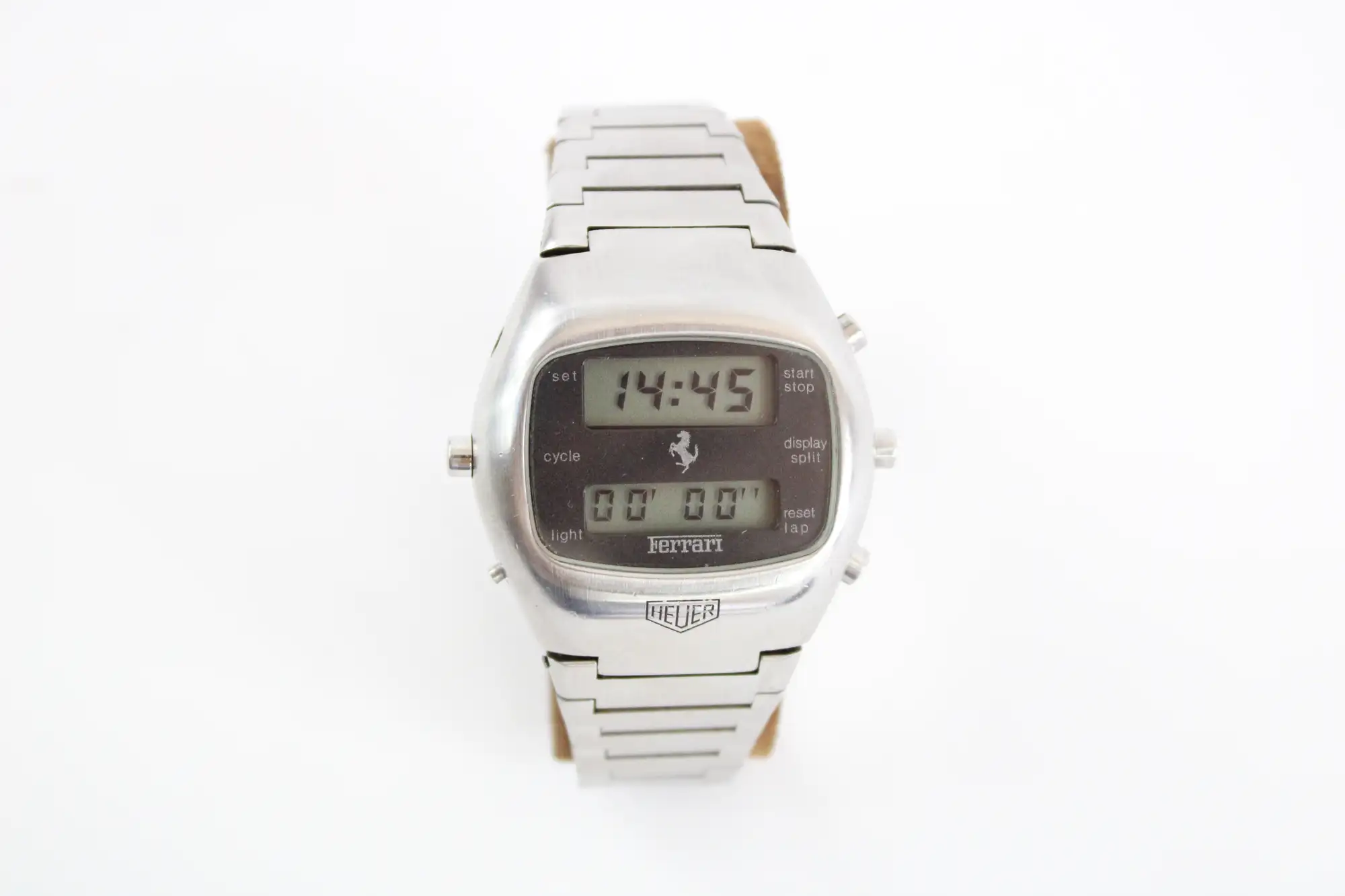 1977-78 Heuer Ferrari Chronosplit 102.703 Quartz LCD Watch 1-For Sale