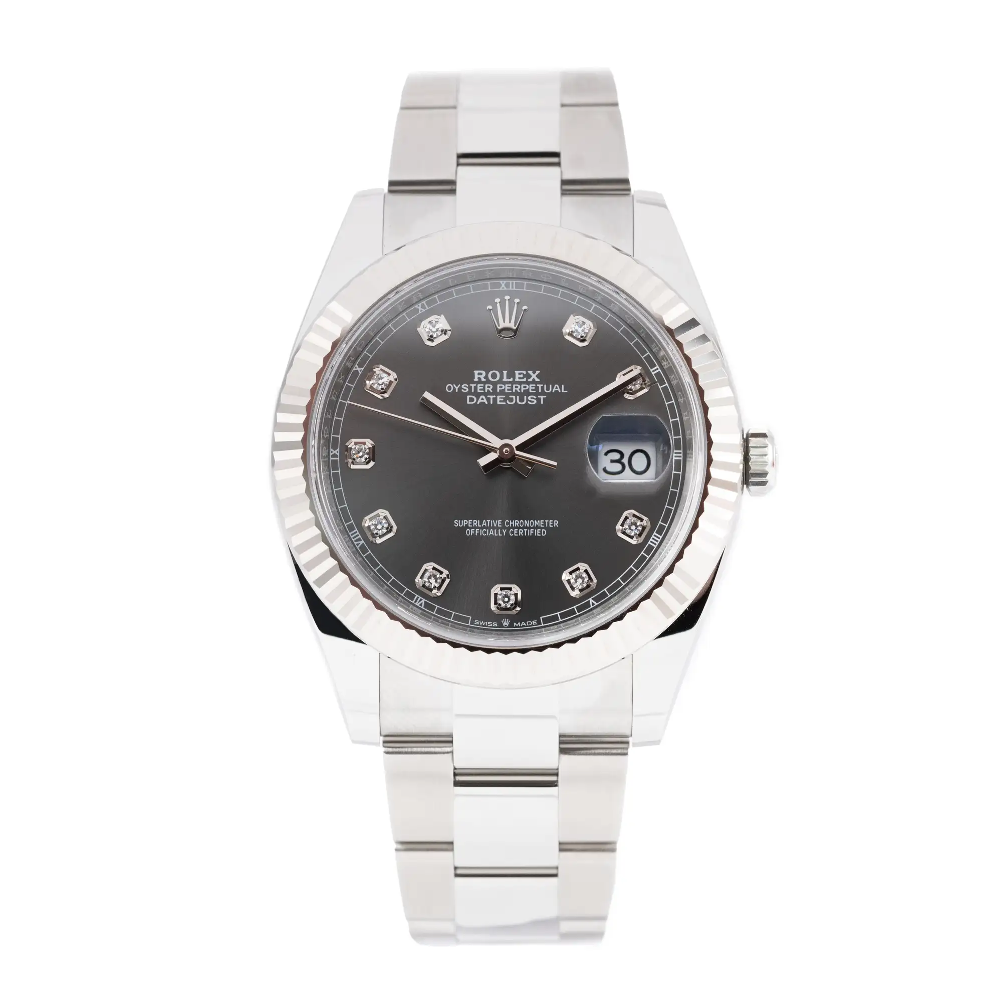 Rolex Datejust 41mm Rhodium Diamond Dot Dial 2022 Box & Papers 