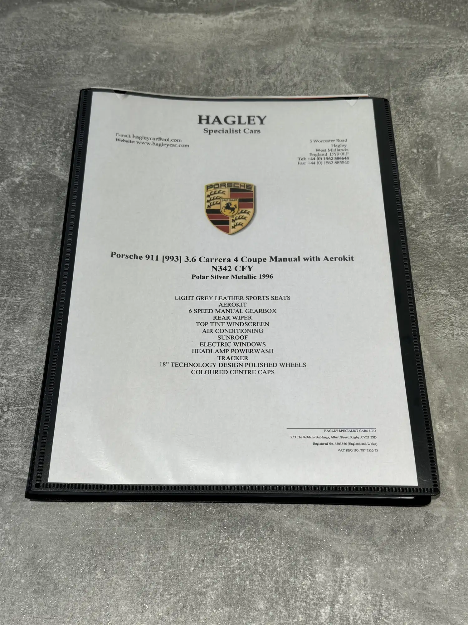 1996 Porsche 993 Carrera 4-Sold
