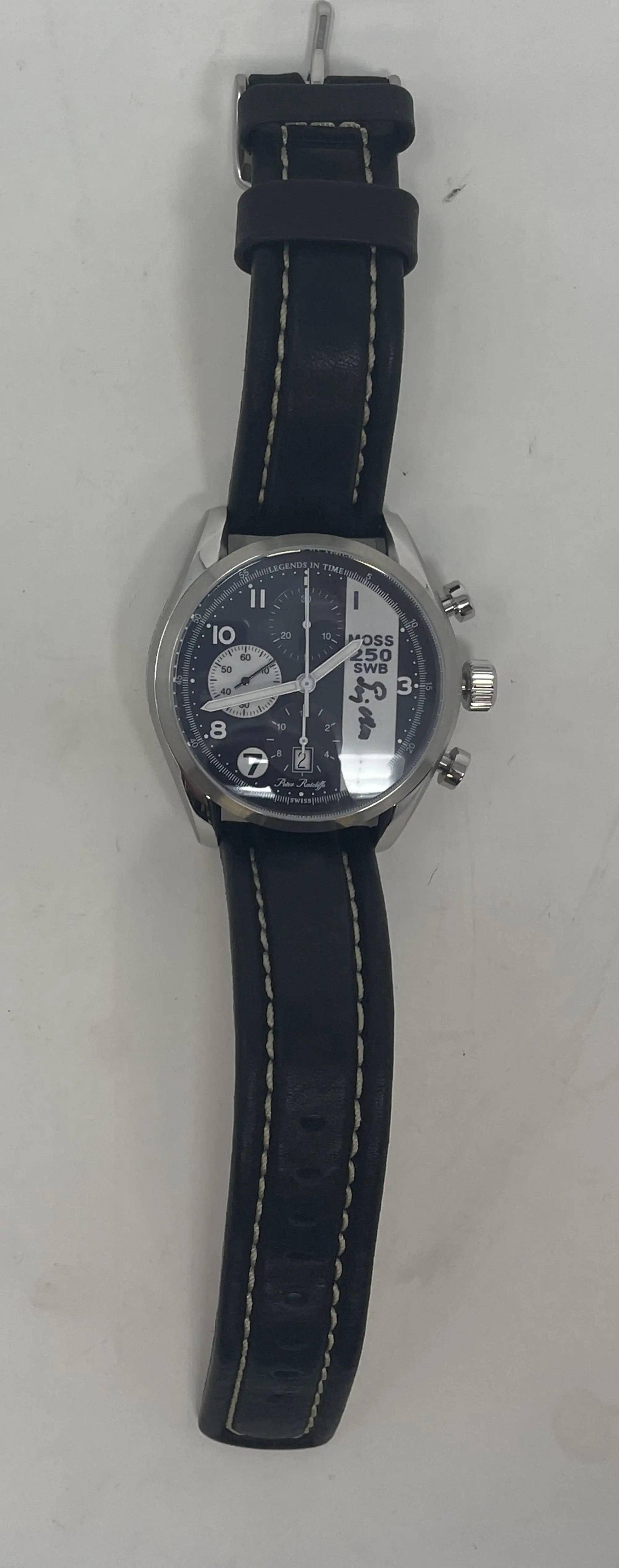 Hand-Signed Stirling Moss Ferrari 250 SWB Quality Chronograp-For Sale