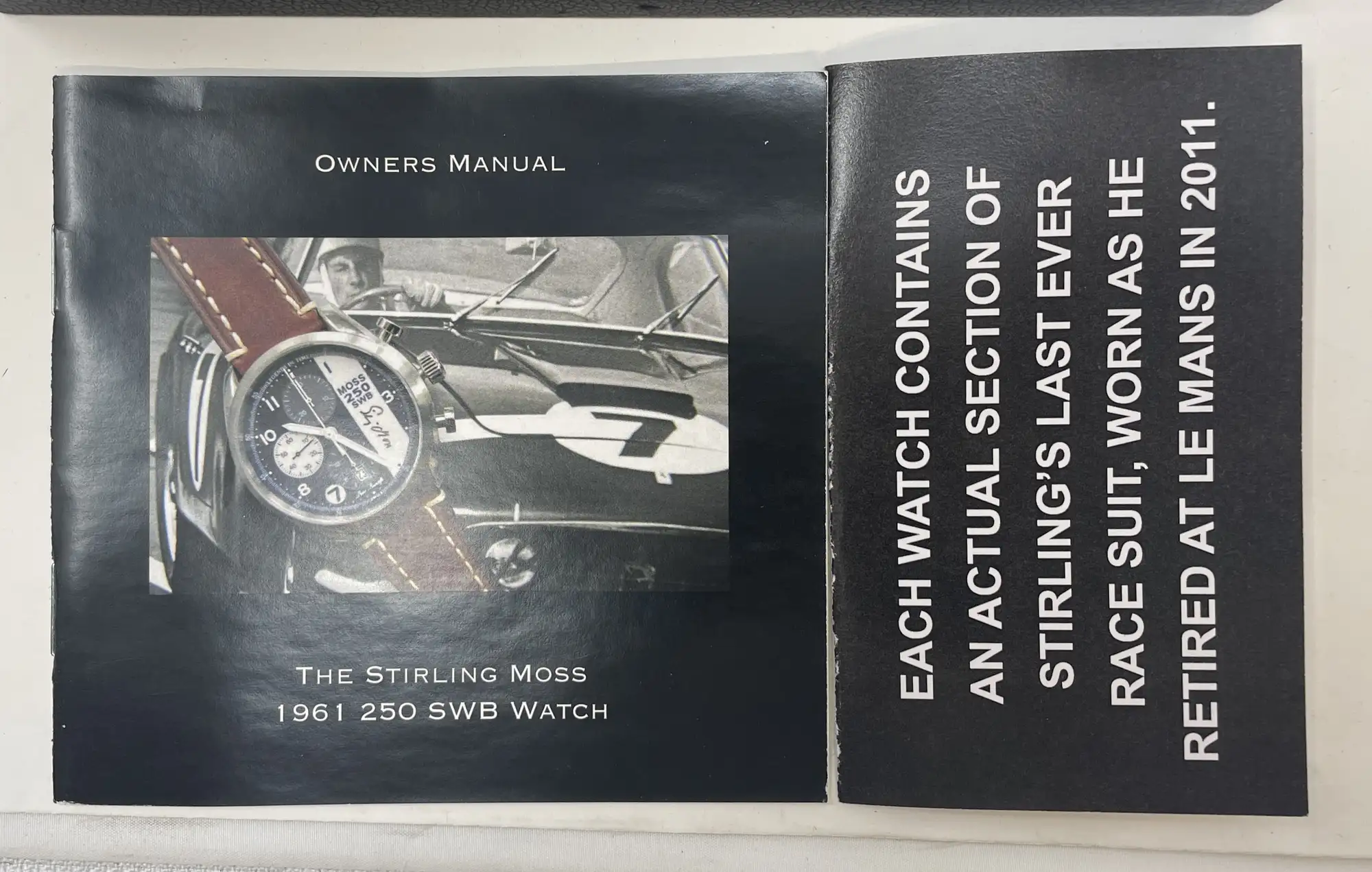 Hand-Signed Stirling Moss Ferrari 250 SWB Quality Chronograp-For Sale