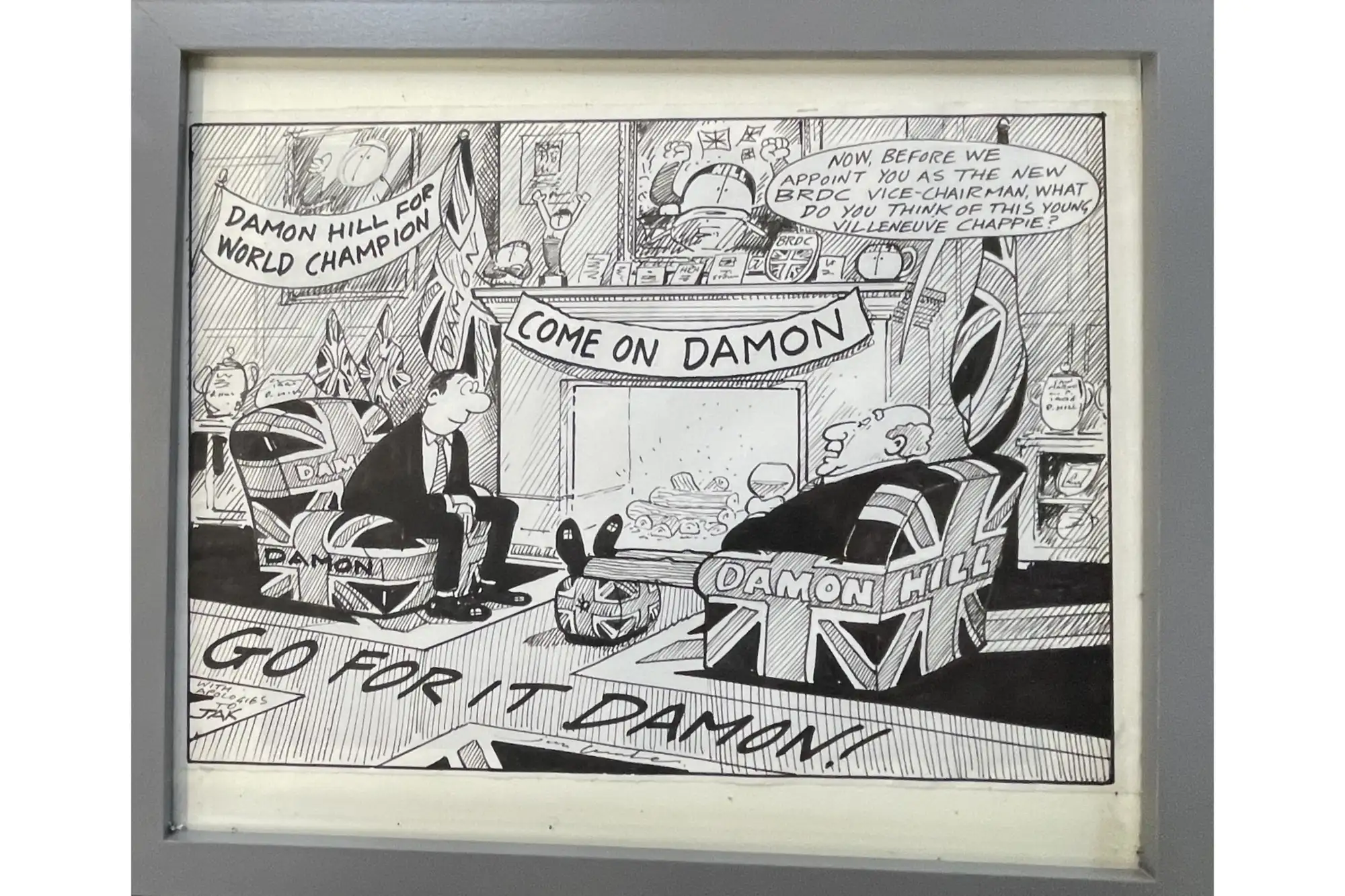 Damon Hill Autosport Jim Bamber Cartoon-For Sale