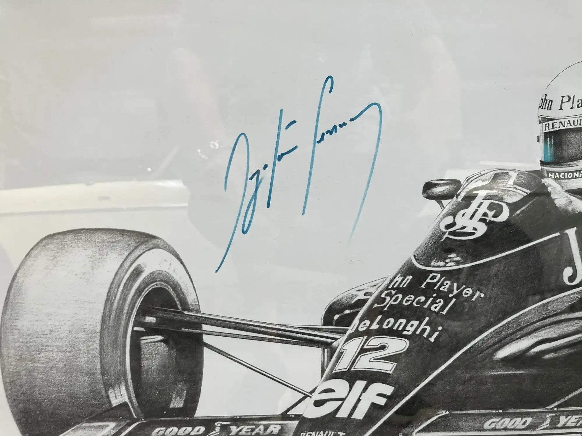 Very Rare Print Hand-Signed by Ayrton Senna-For Sale