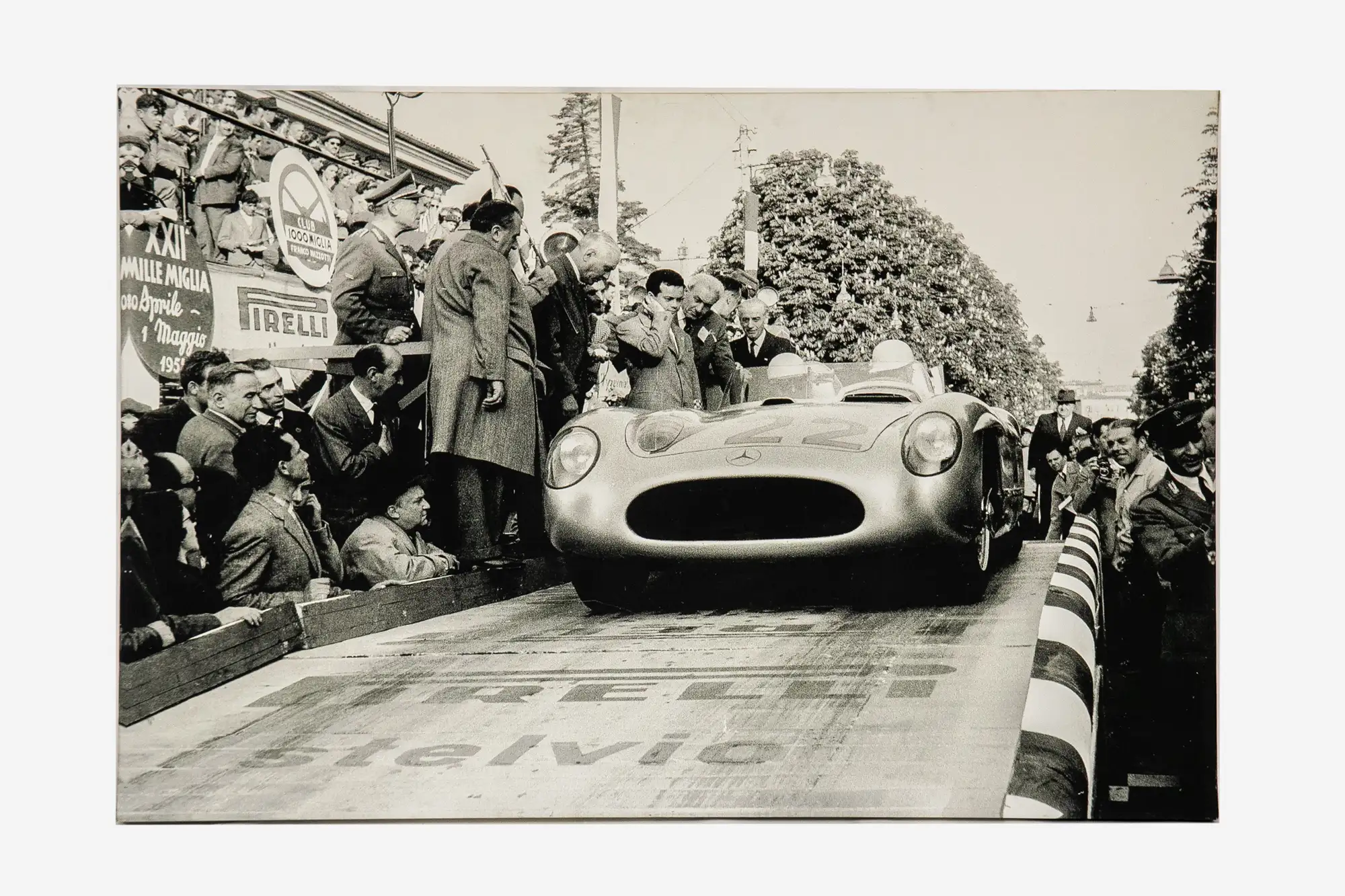Very Large Black and White Canvas of Stirling Moss and Denis-Sold