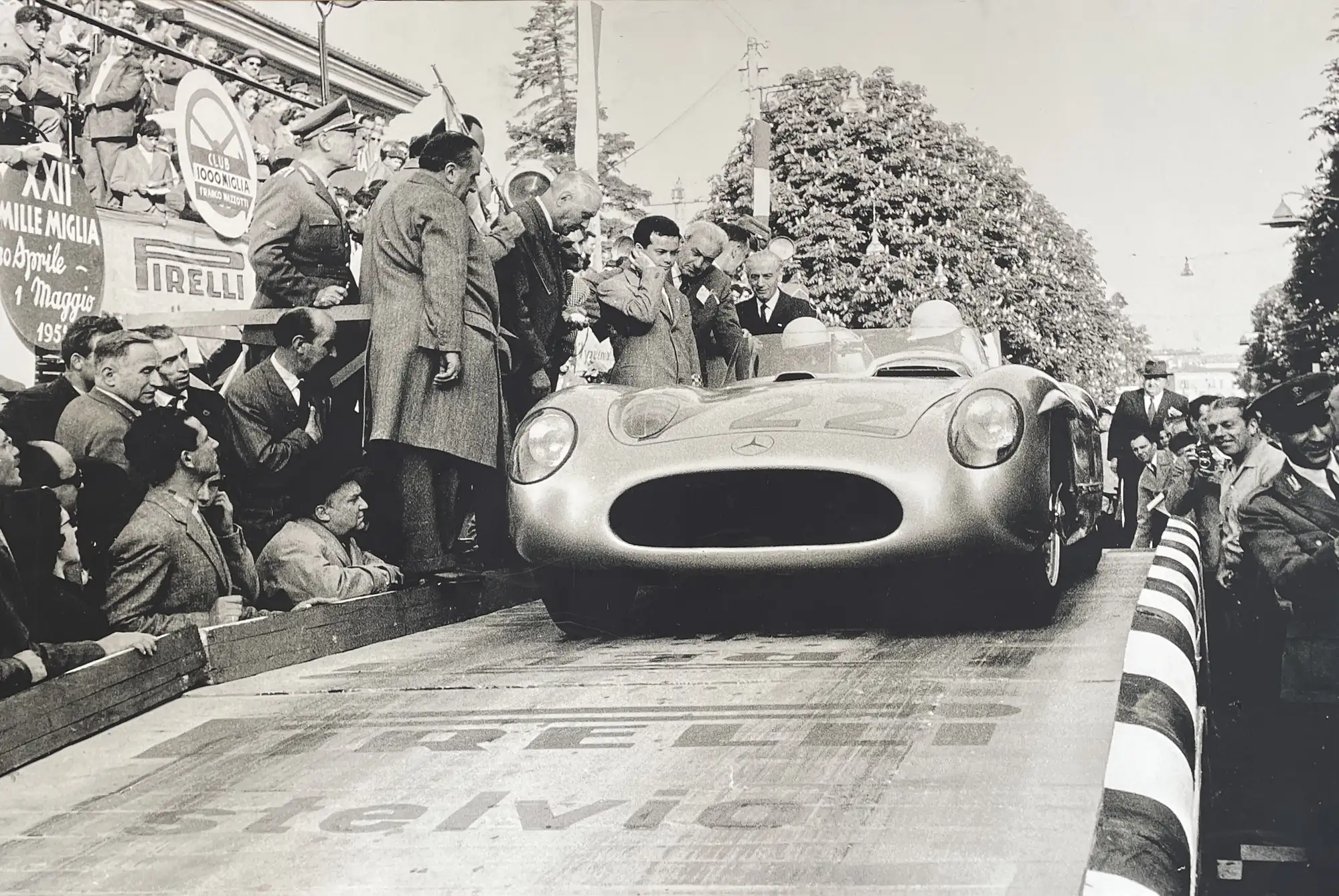 Very Large Black and White Canvas of Stirling Moss and Denis-Sold