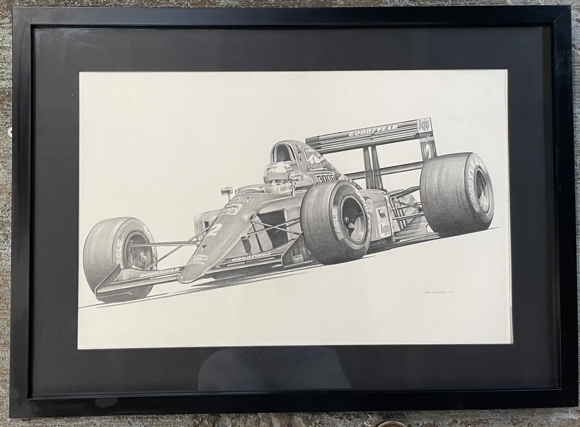 Nigel Mansell 1988 Ferrari F641 Alan Stammers Original Artwo-For Sale