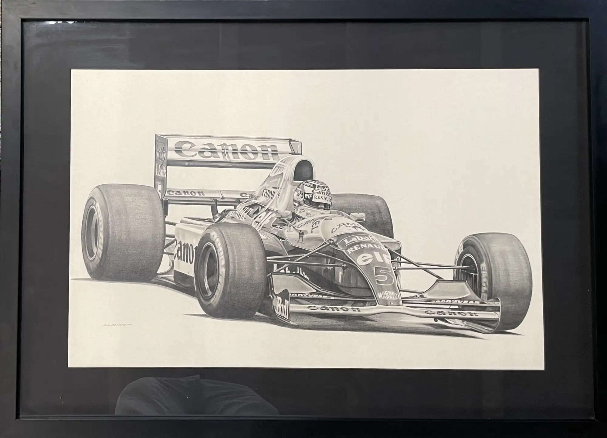 Nigel Mansell Original Artwork Williams FW14 -For Sale