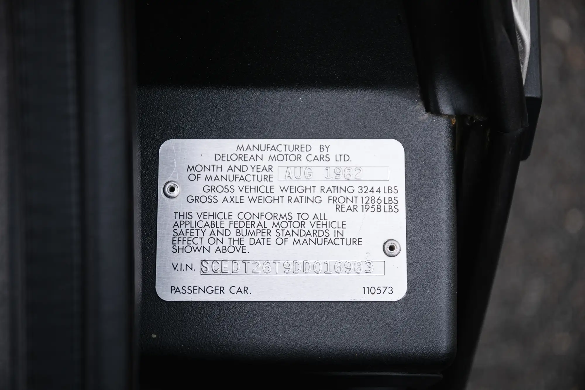 1983 DeLorean DMC-12 - Manual-Sold