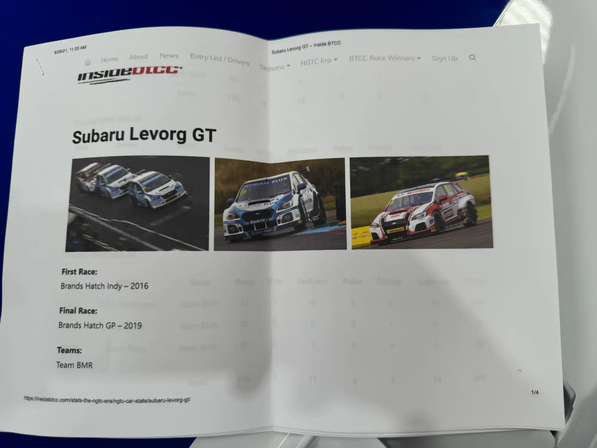 2016 Subaru Levorg GT BTCC (NGTC spec) ex-Jason Plato-For Sale