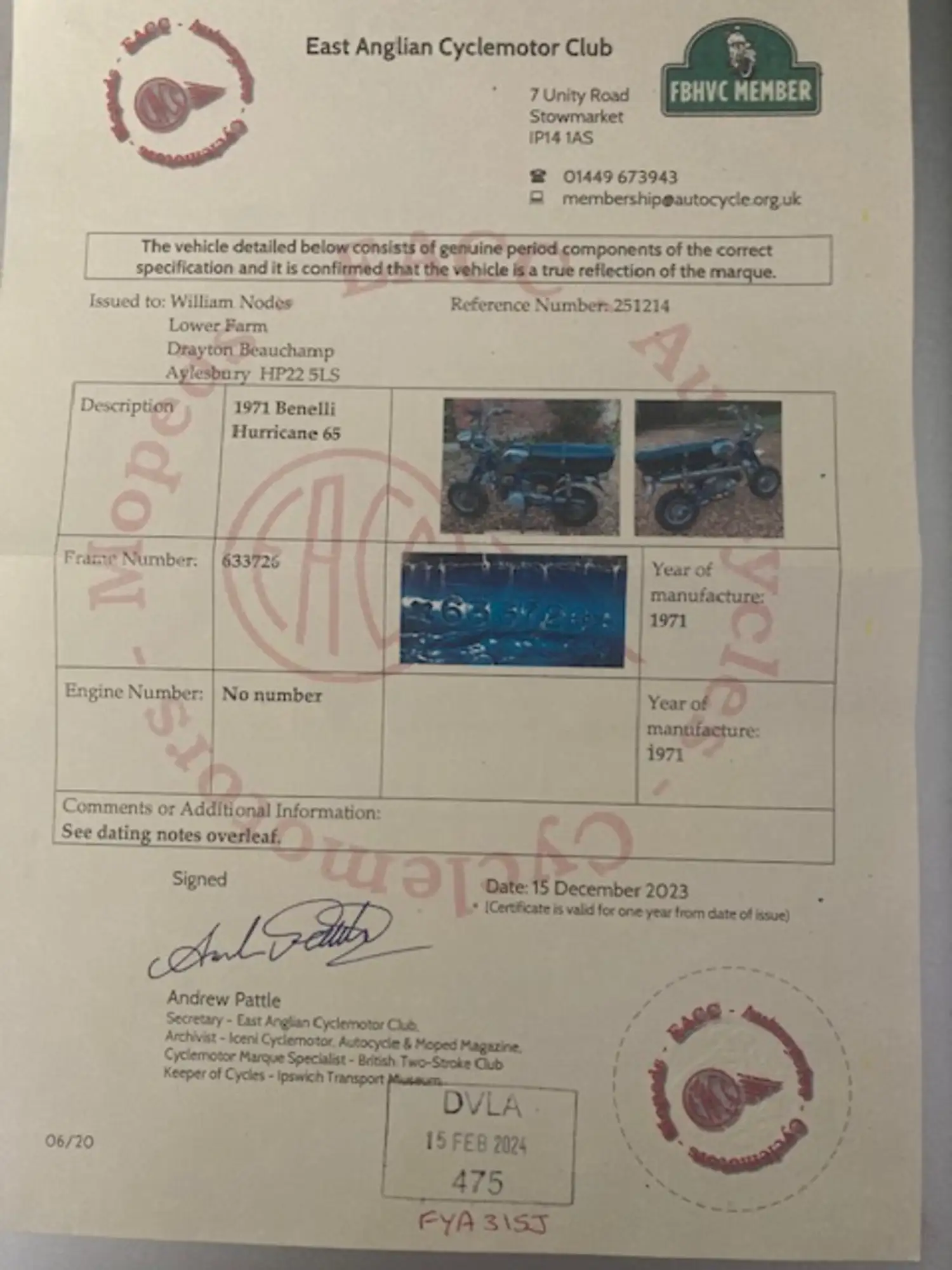 1971 Benelli Hurricane 65 65cc-For Sale