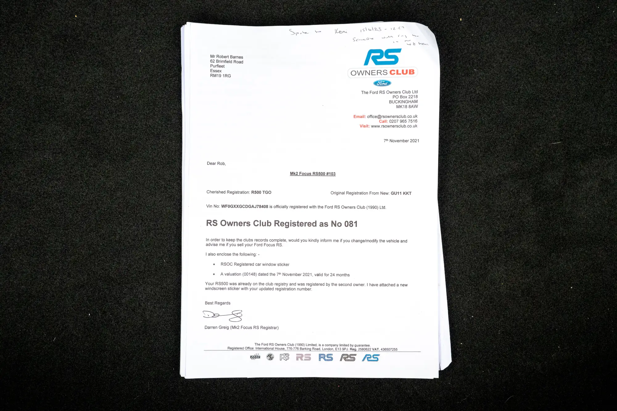 2011 Ford Focus RS500-Sold