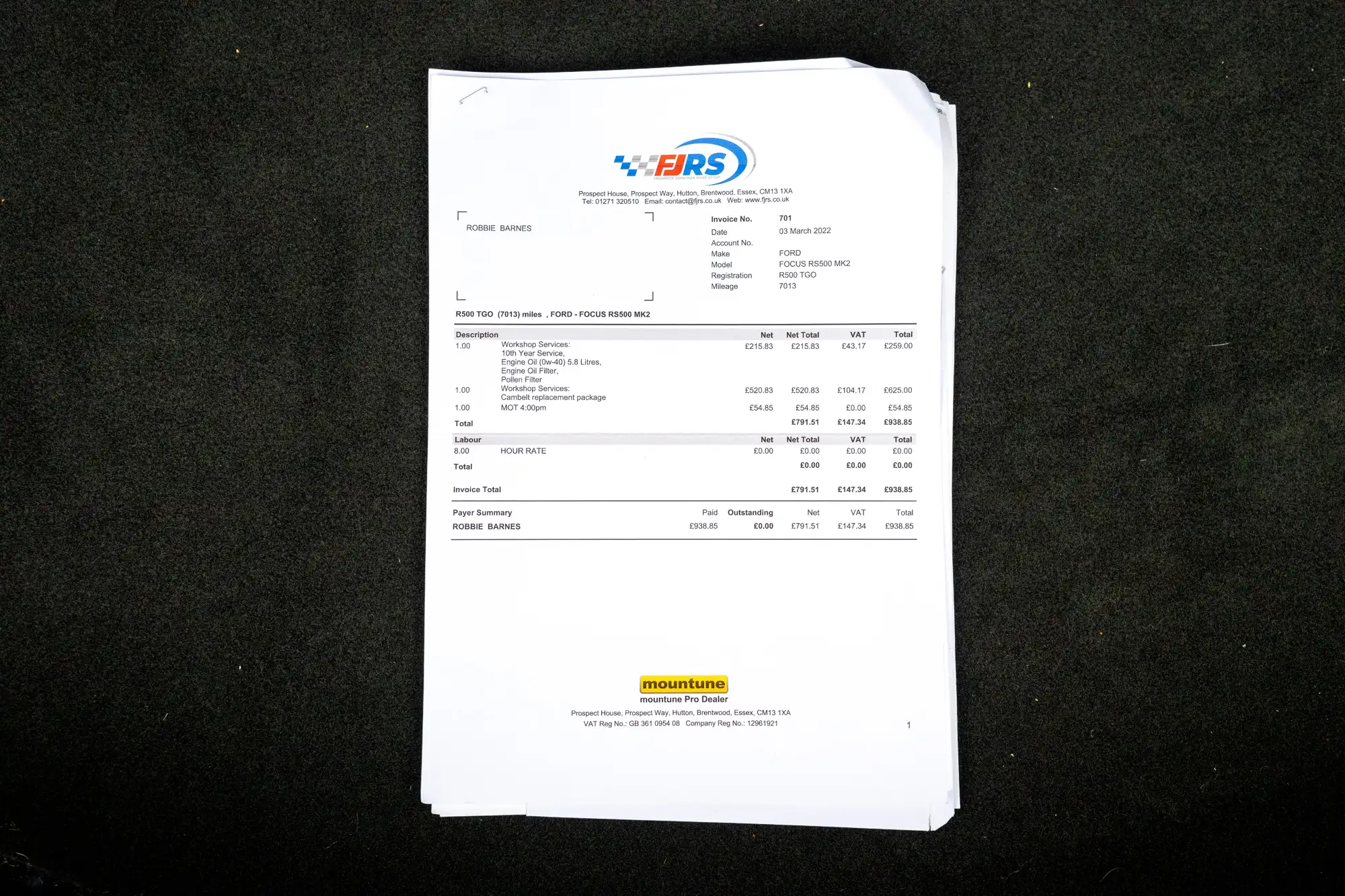 2011 Ford Focus RS500-Sold