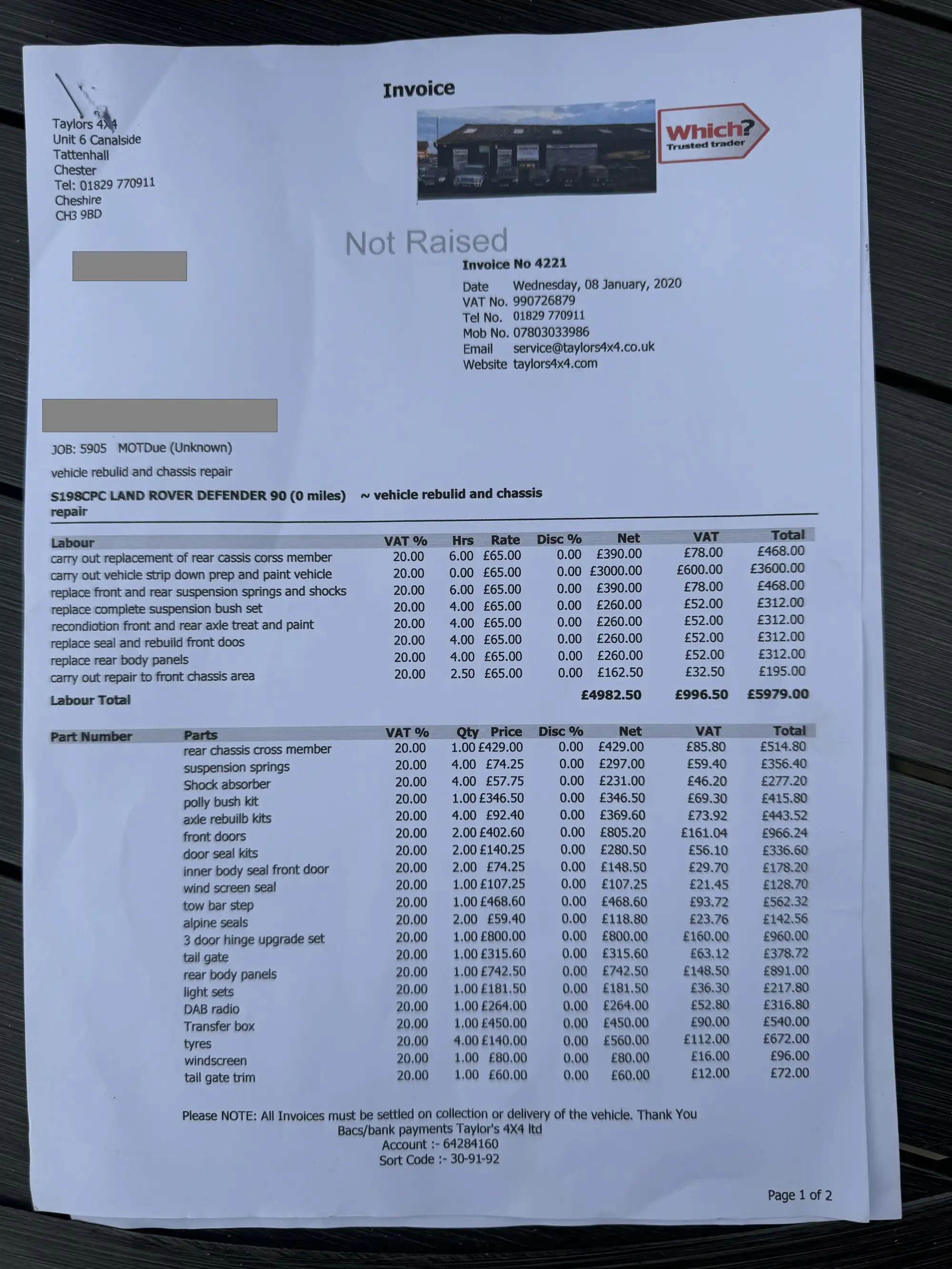 1998 Land Rover Defender 90 50th Anniversary-Sold