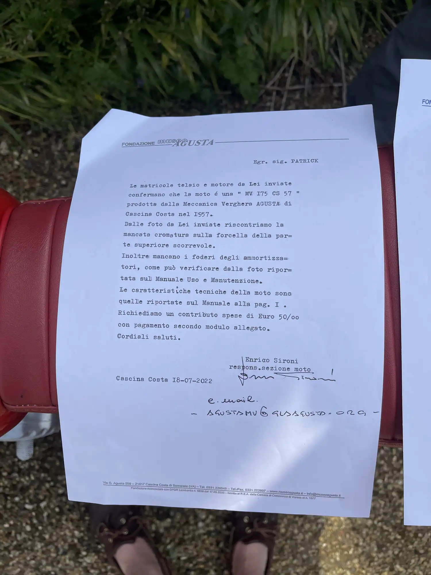 1957 MV Agusta 175 CS Modello Sport 175cc-Sold