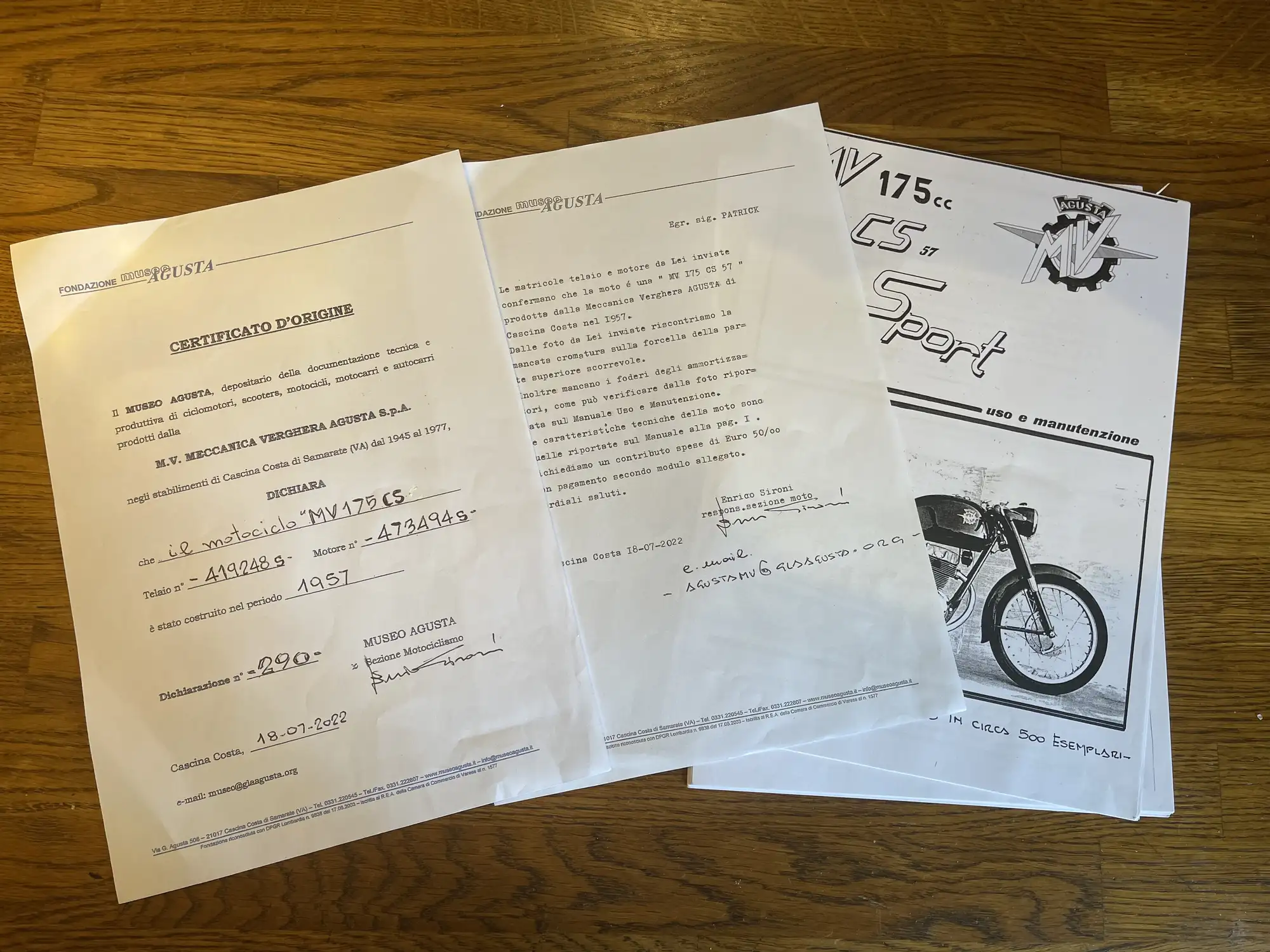 1957 MV Agusta 175 CS Modello Sport 175cc-Sold