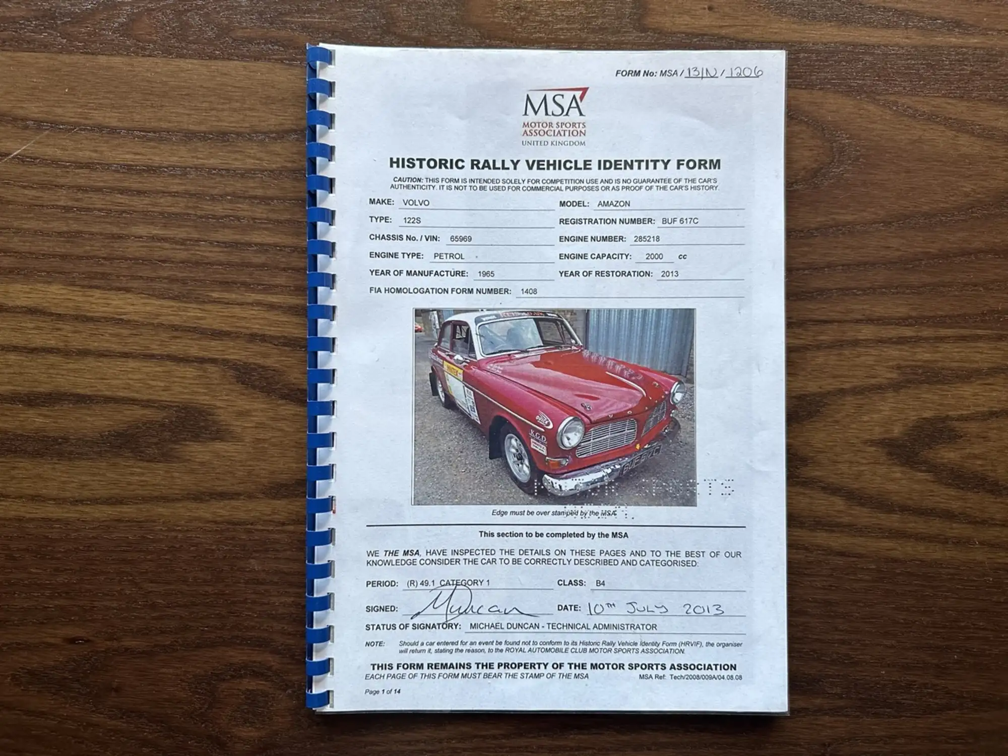 1965 Volvo Amazon 122 S FIA Rally Car-Sold