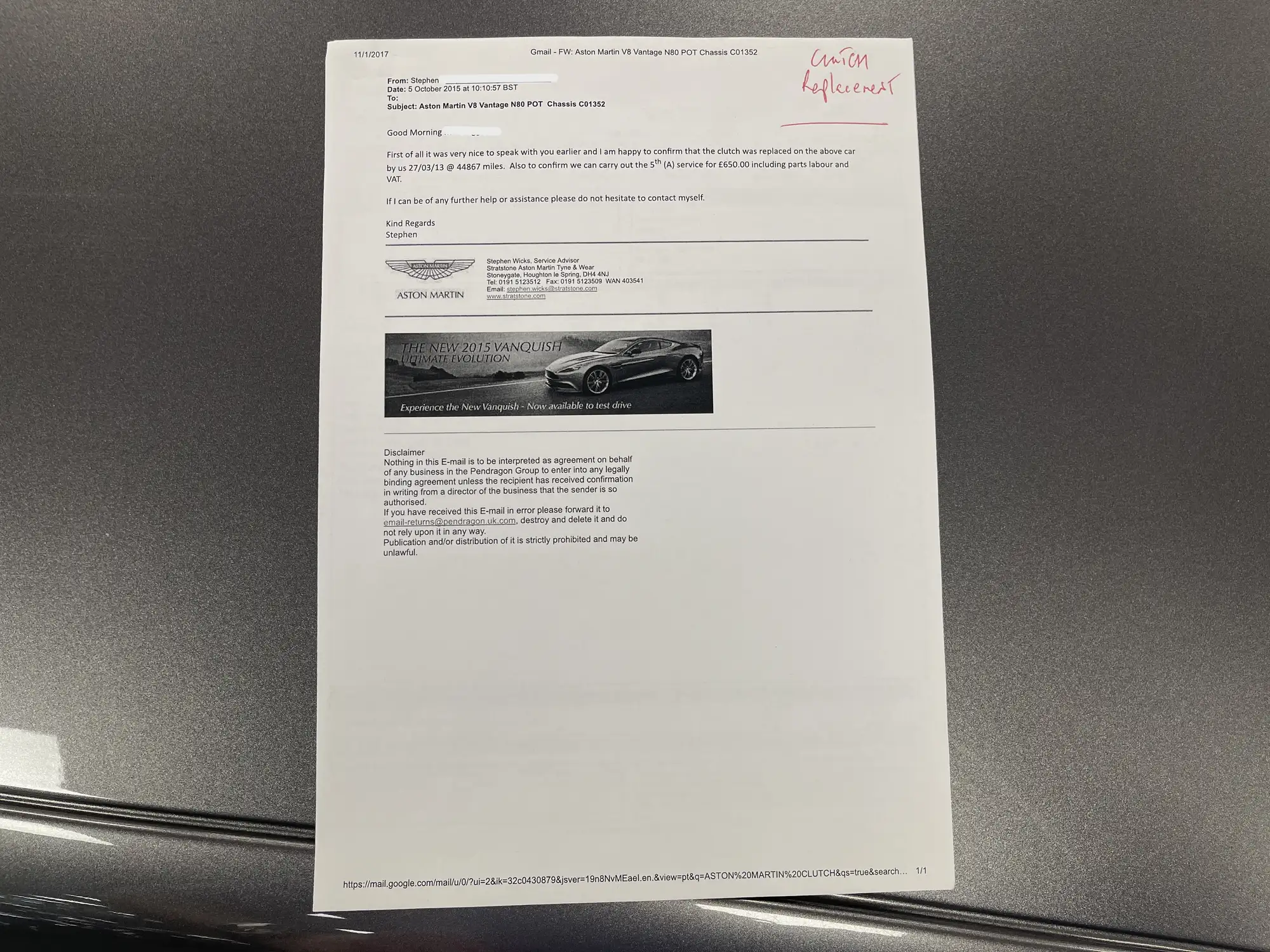 2006 Aston Martin V8 Vantage - Manual-Sold