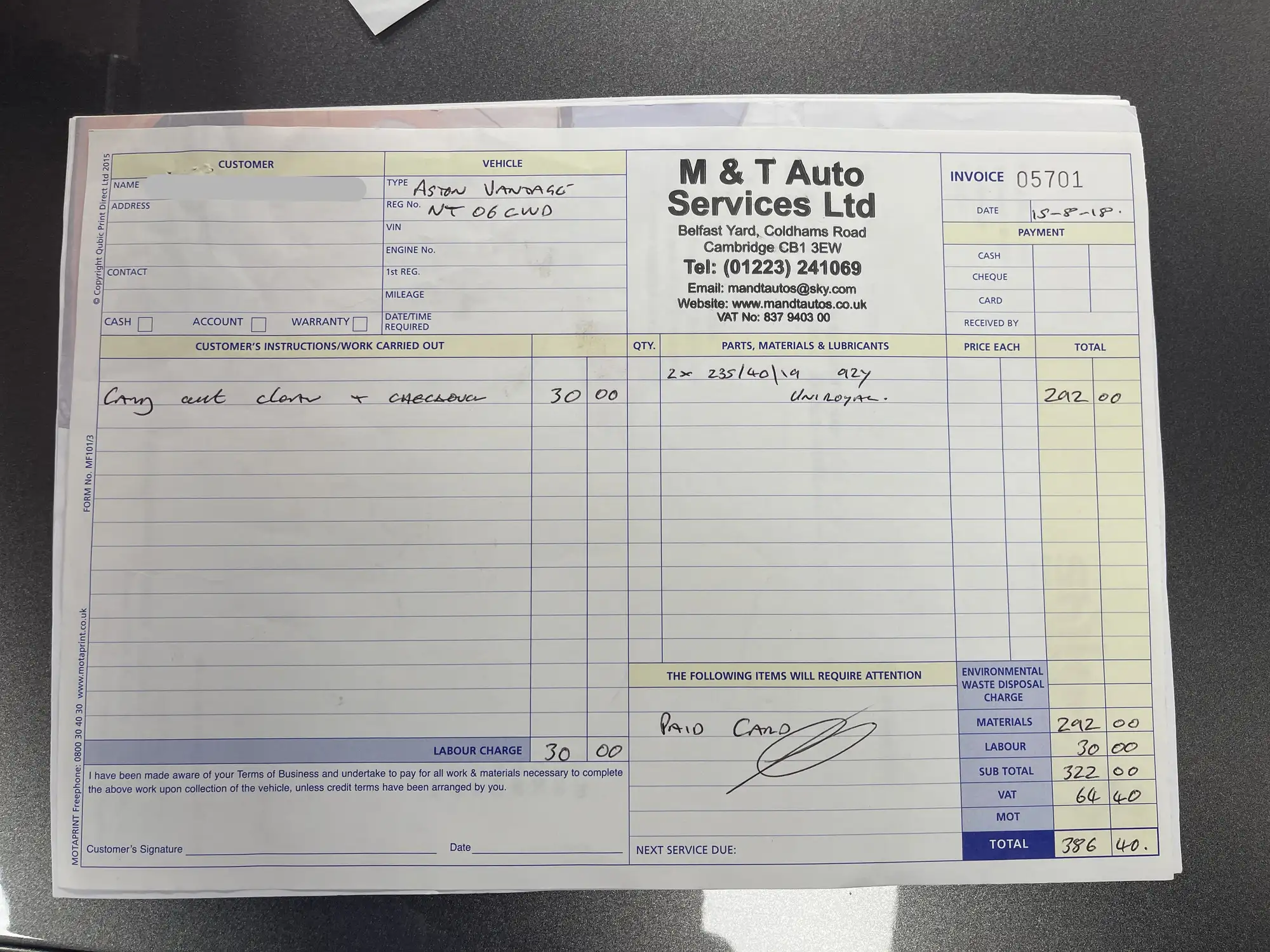 2006 Aston Martin V8 Vantage - Manual-Sold