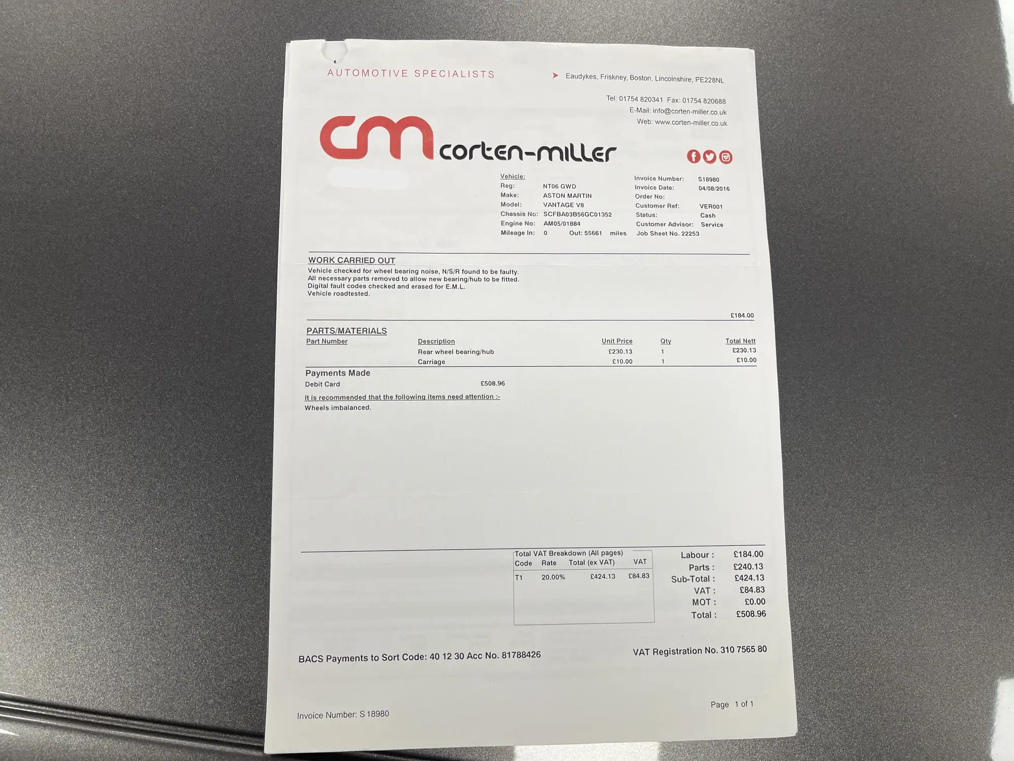 2006 Aston Martin V8 Vantage - Manual-Sold