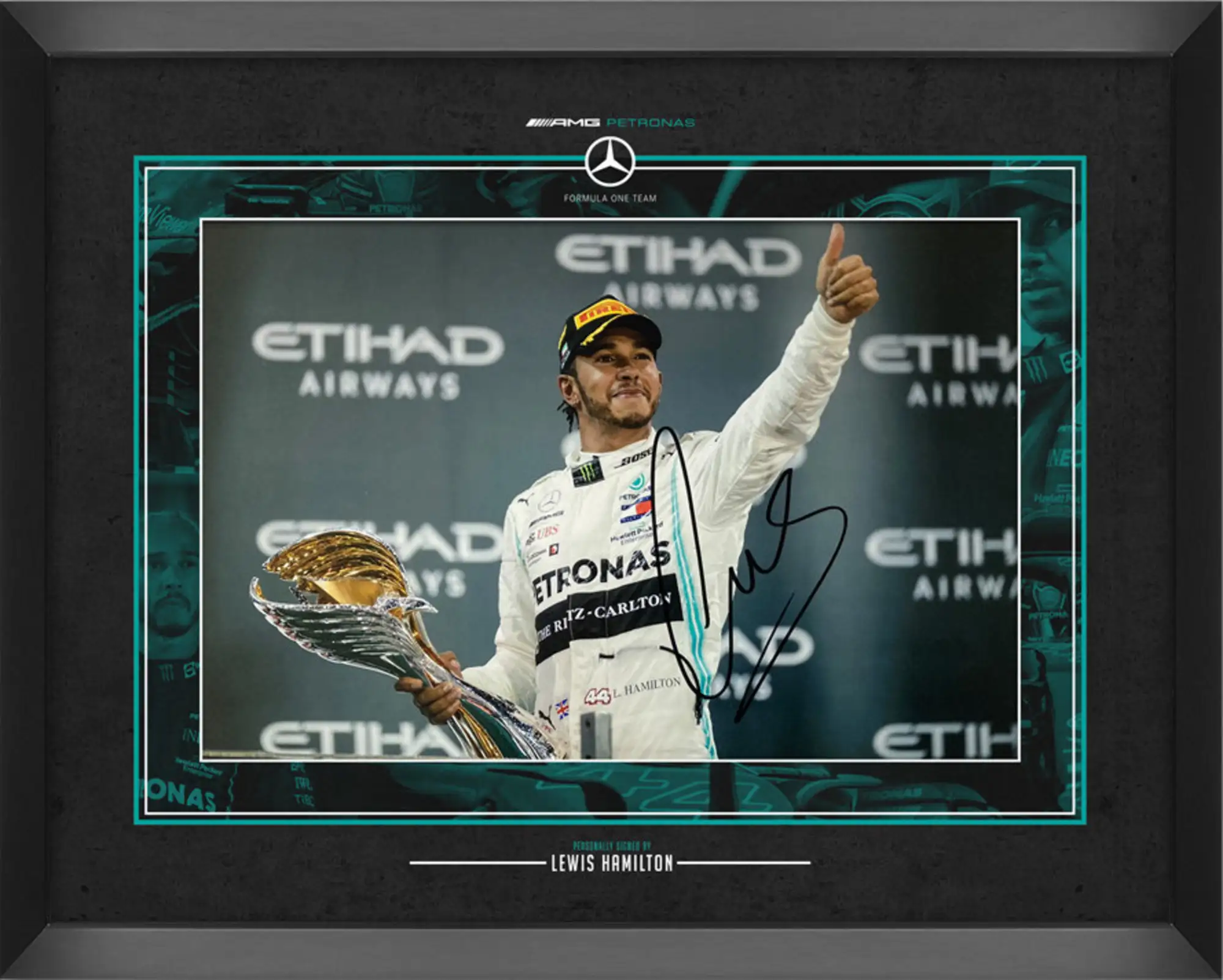 Sir Lewis Hamilton-Signed Framed Photograph-For Sale