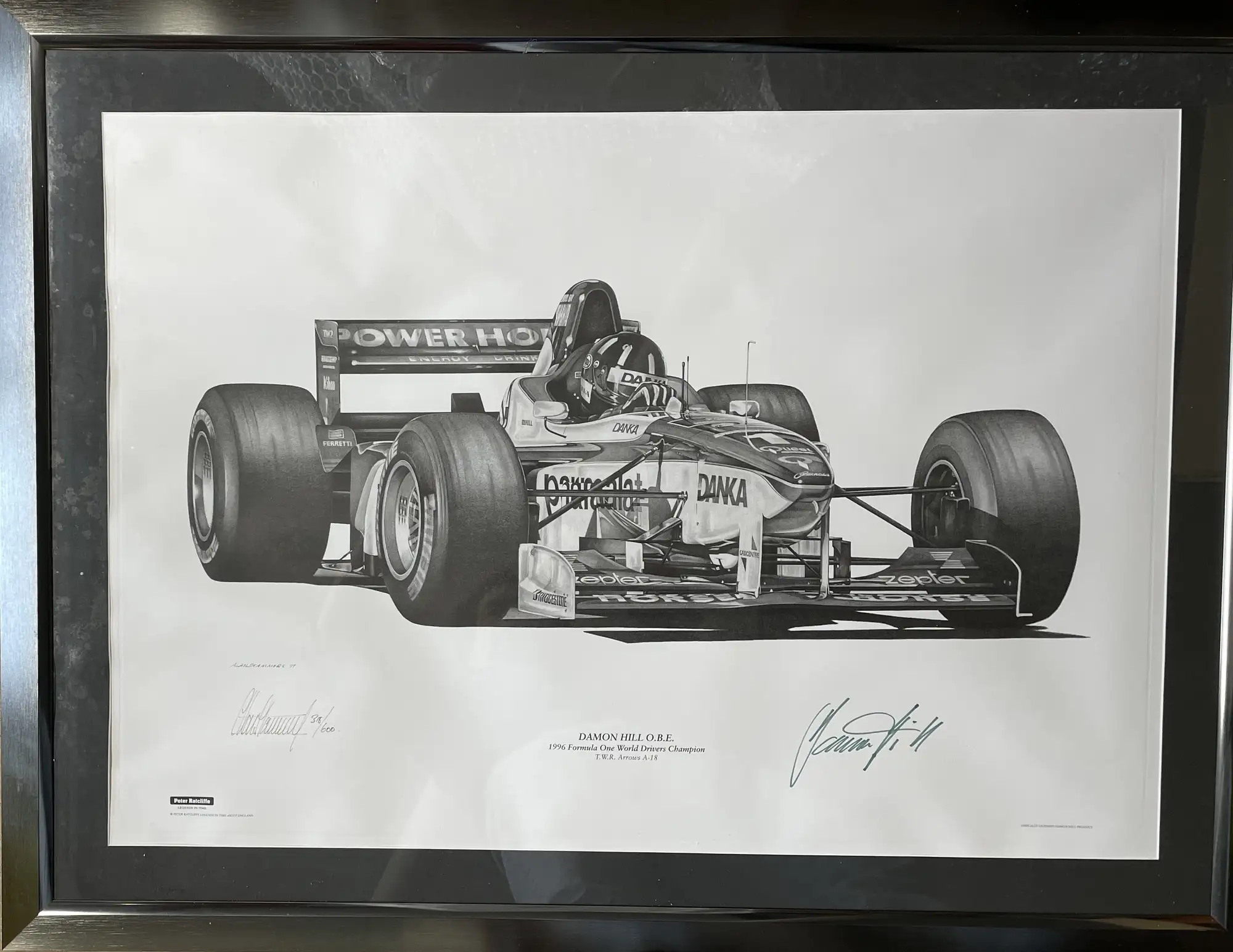 Four Large Damon Hill Limited Edition Prints by Alan Stammer-For Sale