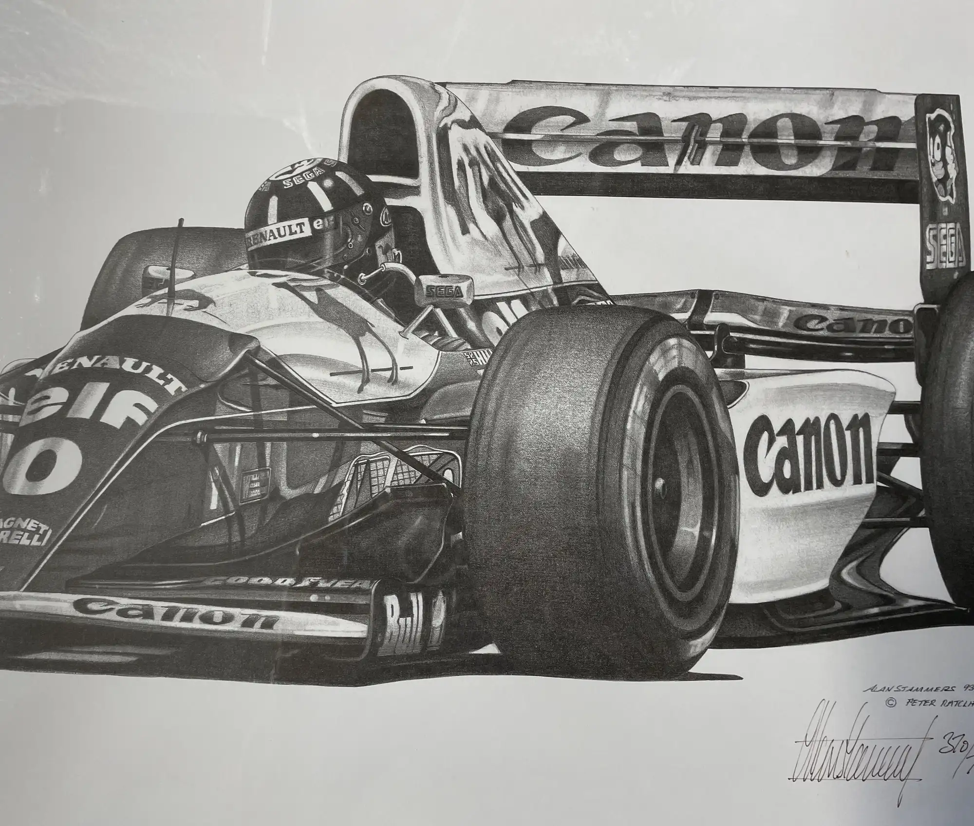 Four Large Damon Hill Limited Edition Prints by Alan Stammer-For Sale