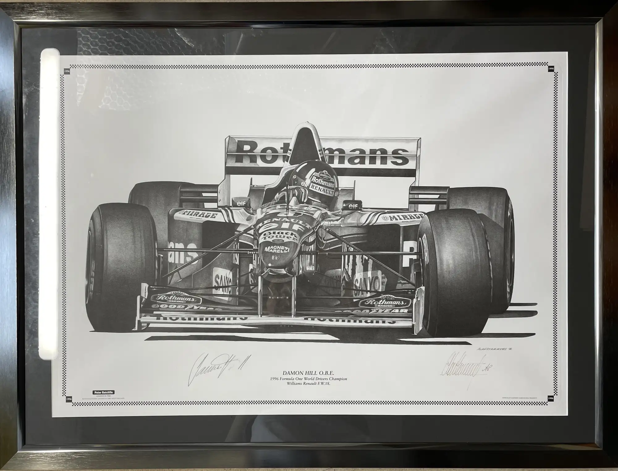 Four Large Damon Hill Limited Edition Prints by Alan Stammer-For Sale