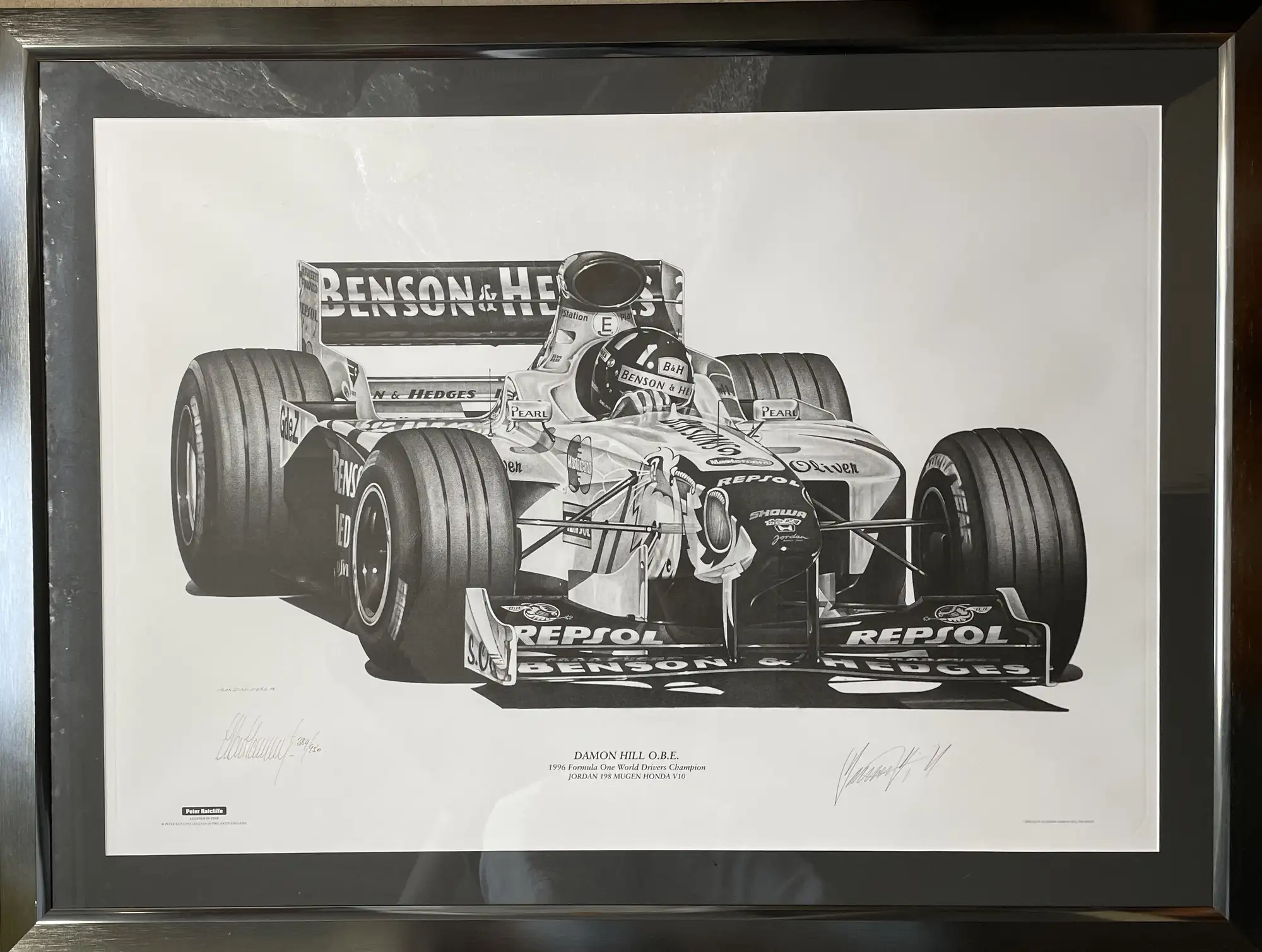 Four Large Damon Hill Limited Edition Prints by Alan Stammer-For Sale