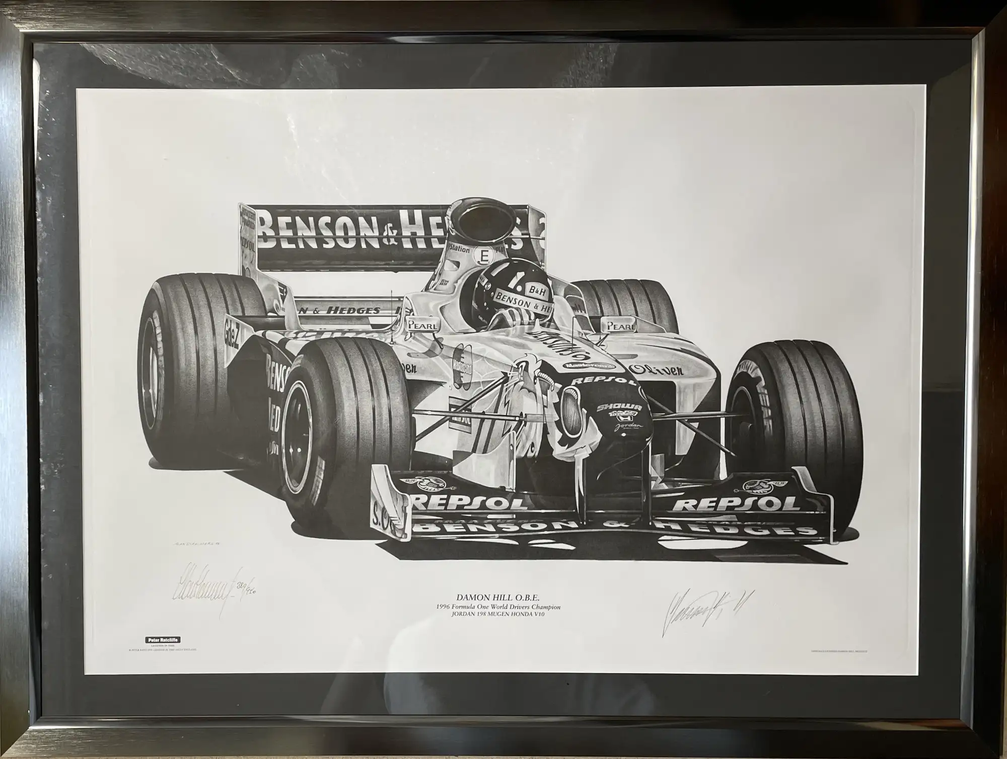 Four Large Damon Hill Limited Edition Prints by Alan Stammer-For Sale