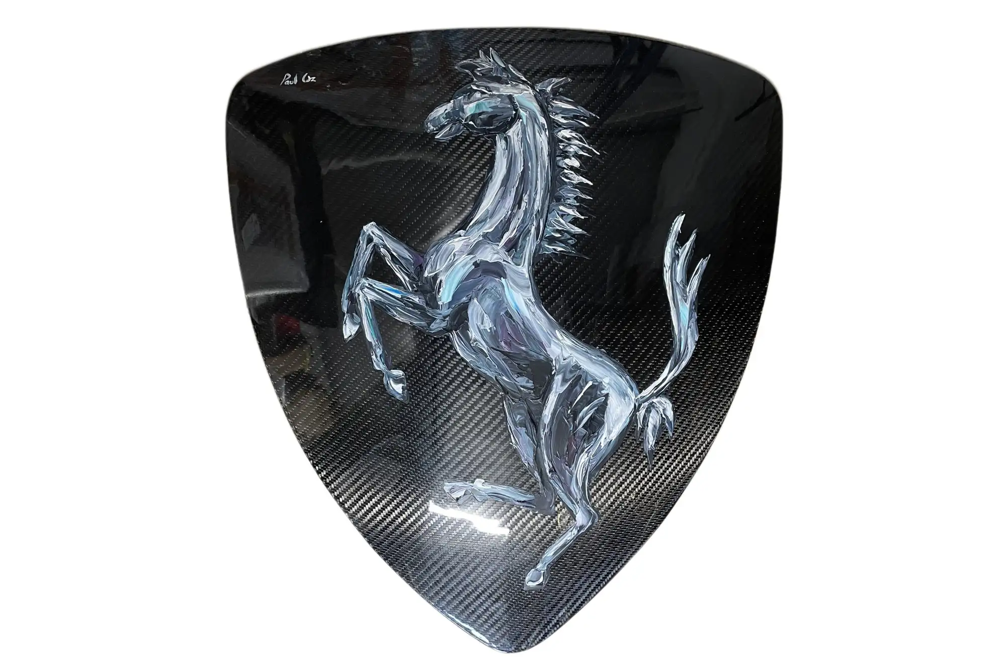 Ferrari Carbon Sheild Artwork by Paul Oz-For Sale