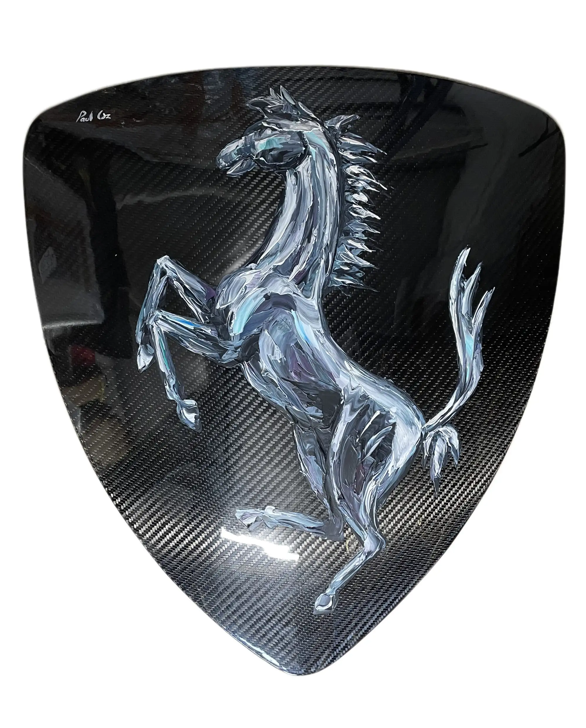 Ferrari Carbon Sheild Artwork by Paul Oz-For Sale
