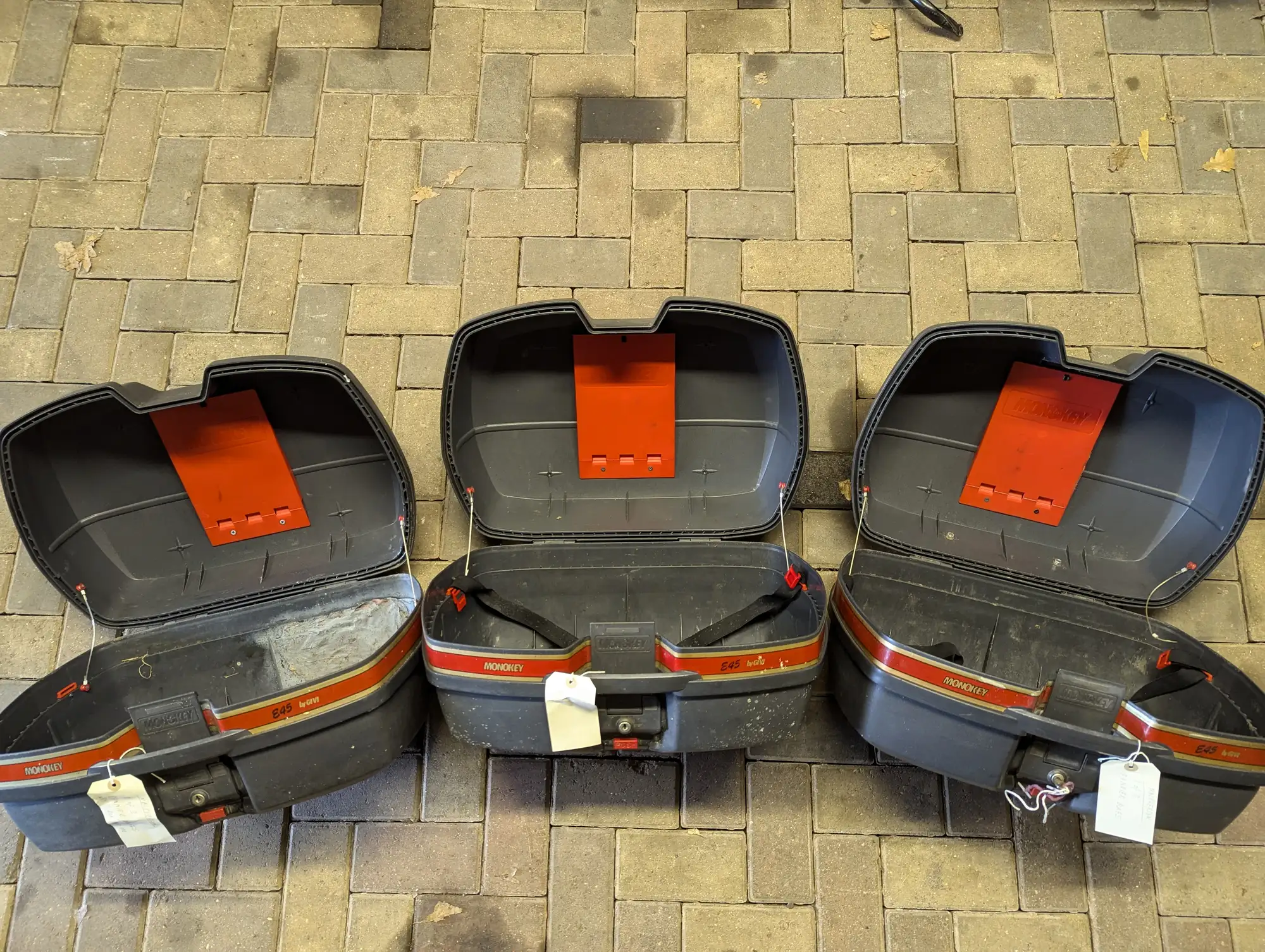 3 x GIVI motorcycle luggage boxes-For Sale