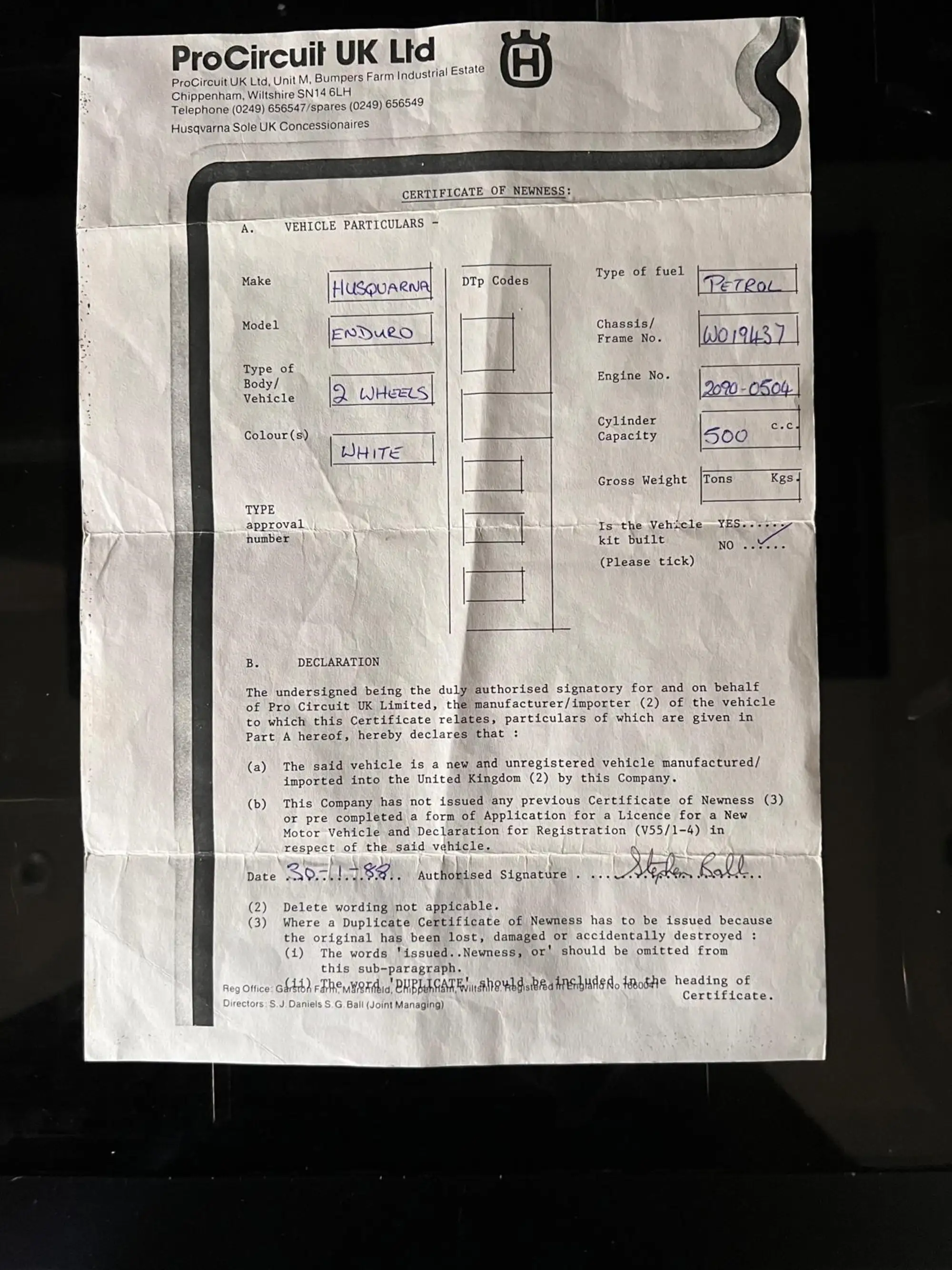 1984 Husqvarna 500 AE 488cc-Sold