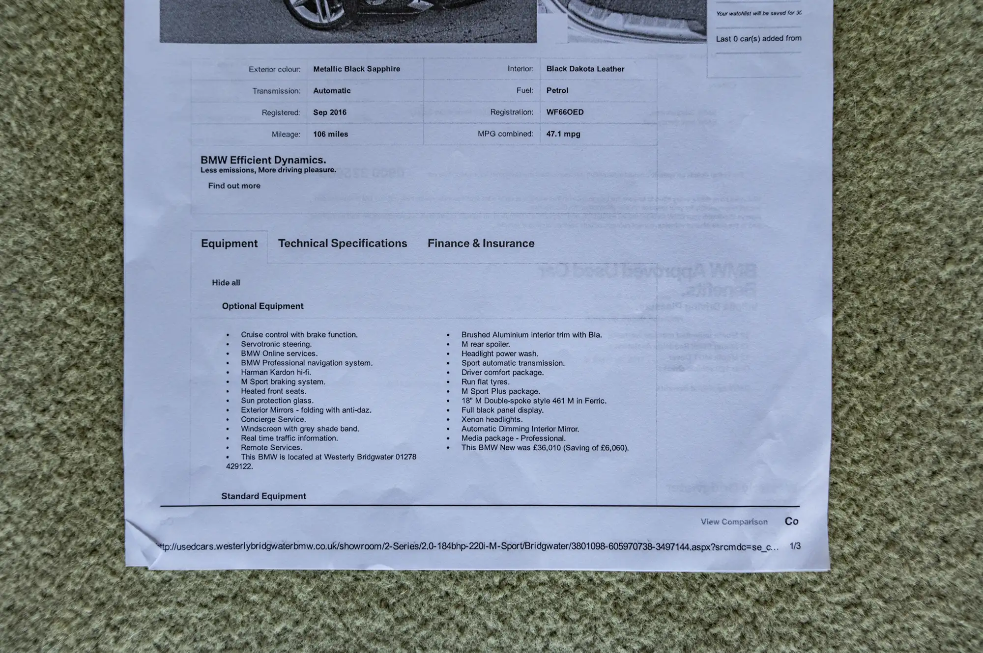 2016 BMW 220i M Sport Coupé-Sold